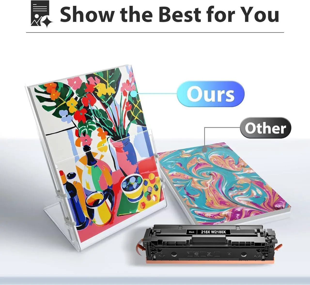 Alt view image 4 of 7 - Ennovor 218X Black Toner Cartridges with CHIP 1 Pack High Yield Replacement for 218X W2180X Toner Cartridge Color Pro 3201dw MFP 3301cdw 3301fdw 3301sdw Printer