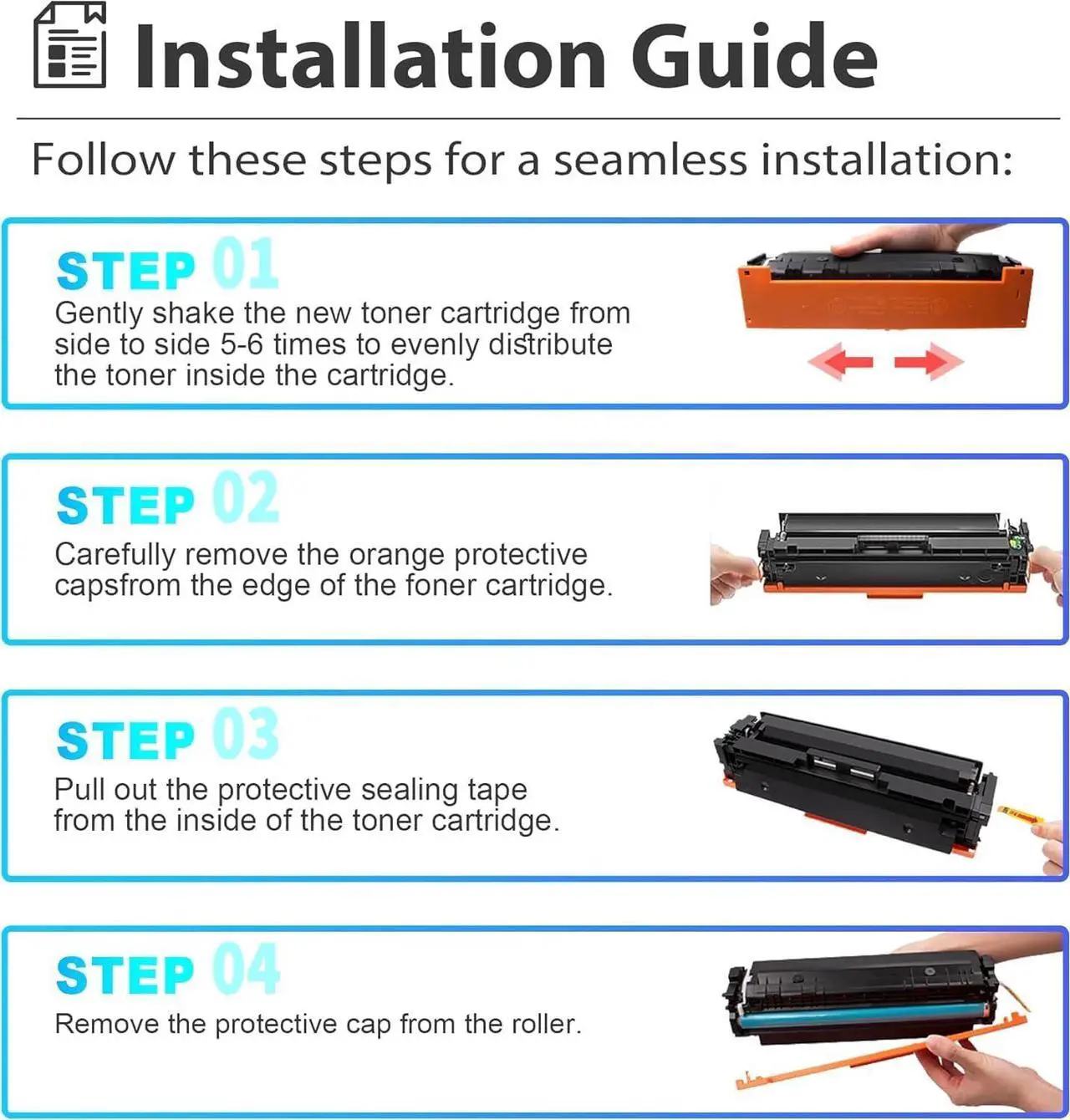 Alt view image 7 of 7 - Ennovor 218X Black Toner Cartridges with CHIP 1 Pack High Yield Replacement for 218X W2180X Toner Cartridge Color Pro 3201dw MFP 3301cdw 3301fdw 3301sdw Printer