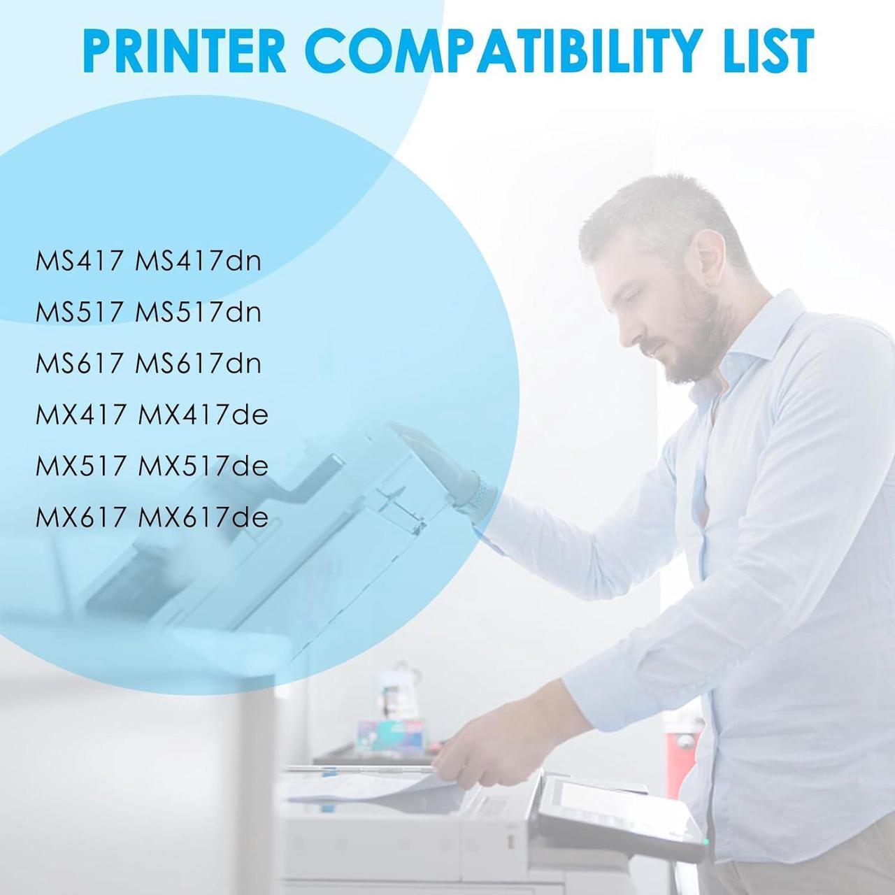 Alt view image 2 of 7 - Ennovor LeciRoba 51B1H00 High Yield Toner Cartridge for Lexmark MS417 MS417dn MS517 MS517dn MS617 MS617dn MX317dn MX417 MX417de MX517 MX517de MX617 MX617de Printer (Black, 2-Packs)