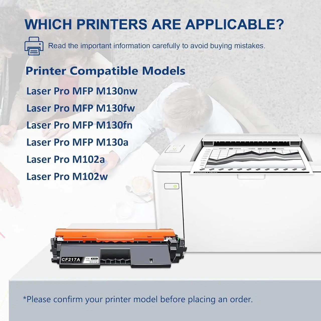 Alt view image 2 of 6 - Ennovor CF217A 17A Black Toner Cartridge Replacement for HP 17A Toner Cartridge Works with Laser Pro MFP M130fn M130fw M130a M130nw; Laser Pro M102a M102w Printer Ink (Black, 4-Pack)