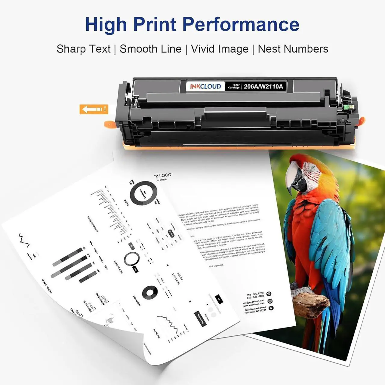 Alt view image 4 of 7 - Ennovor INKCLOUD 206A Toner Cartridges 4 Pack with Chip Compatible Replacement for HP 206A 206X W2110A W2110X Work with Color Pro MFP M283fdw M283cdw Pro M255dw M283 M255 Printer Ink High Yield Toner