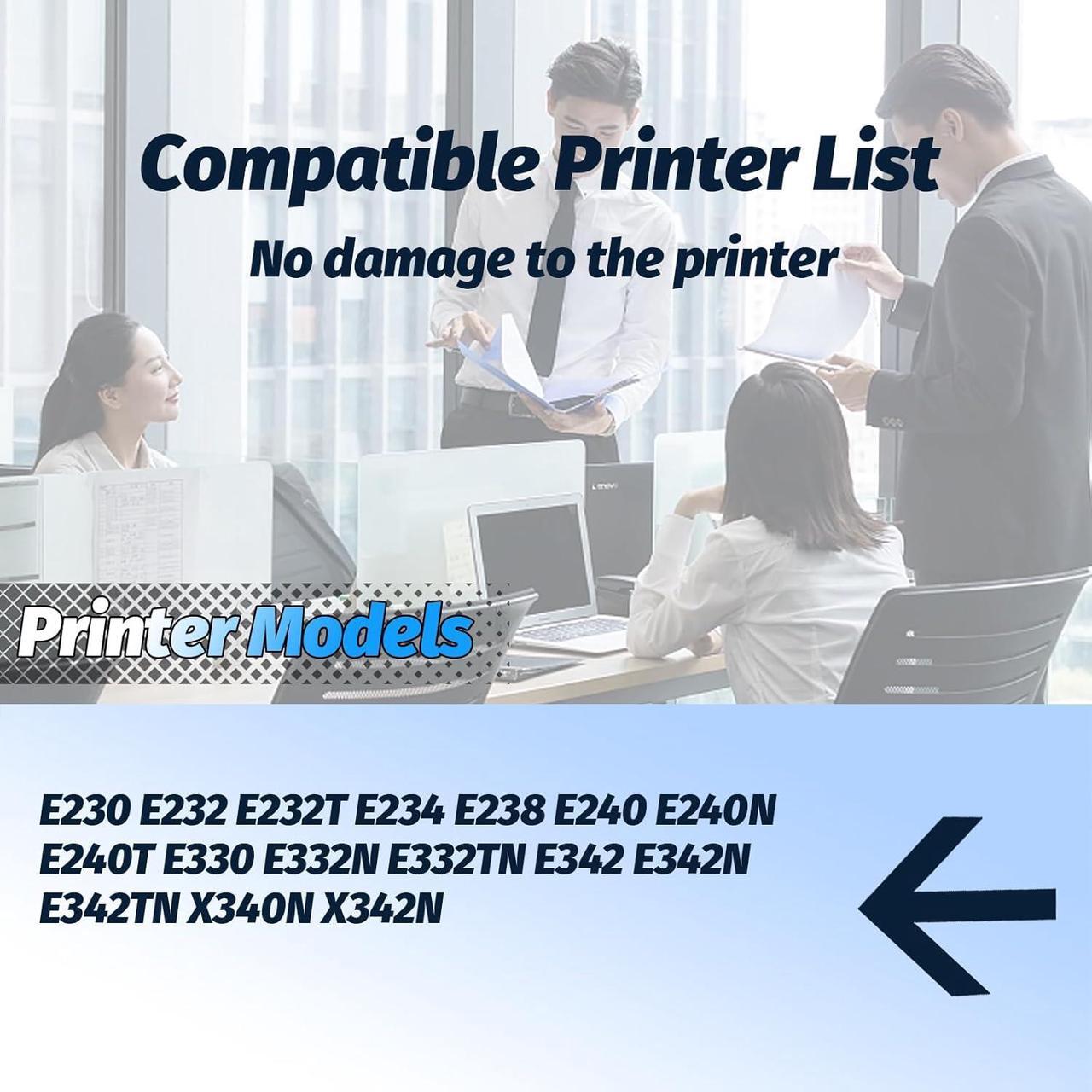 Alt view image 2 of 7 - Ennovor Compatible for Lexmark E230 E340 Toner Cartridges Work for Lexmark E230 E232 E232T E234 E238 E240 E240N E240T E330 E332N E332TN E342 Printers, with Chip, High Yield 3500 Pages (Black)
