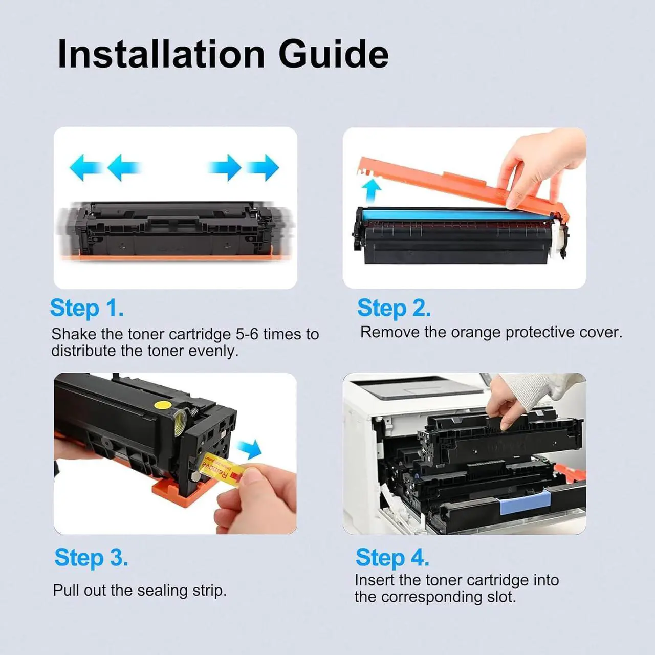 Alt view image 6 of 6 - Ennovor 202X Toner Cartridge High Yield(4 Pack, BK/C/Y/M) - Replacement for HP 202X Toner Cartridges Works for Color Pro MFP M281fdw M281cdw M280nw M281fdn Printer