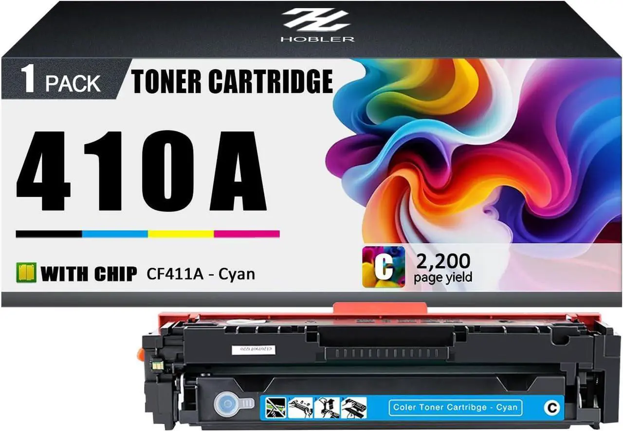 Main image of Ennovor 410A Toner Cartridges Compatible for HP 410A CF411A Cyan Toner Cartridge Work for HP Laserjet Pro M452dn M452dw M452nw M477fnw M477fdn M477fdw M377dw Printers