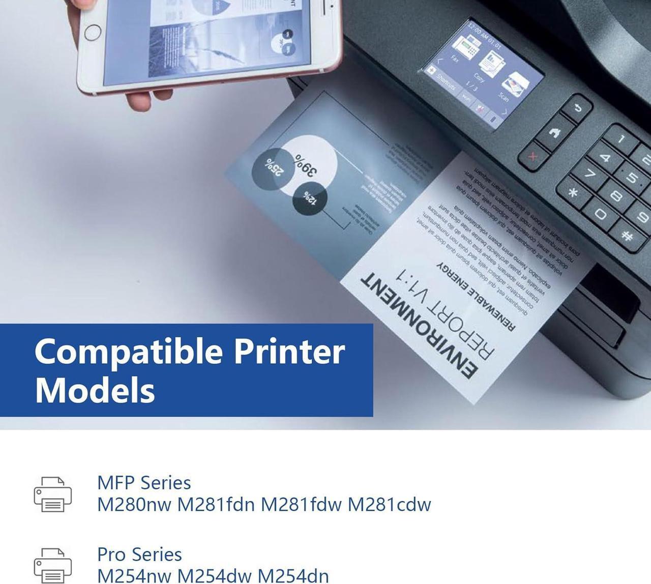 Alt view image 2 of 7 - Ennovor 202A Toner Cartridge 1-Pack CF501A Replacement for HP 202a Cyan Toner Cartridge Pro MFP M280nw M281fdn M281fdw M281cdw Pro M254nw M254dw M254dn Printer