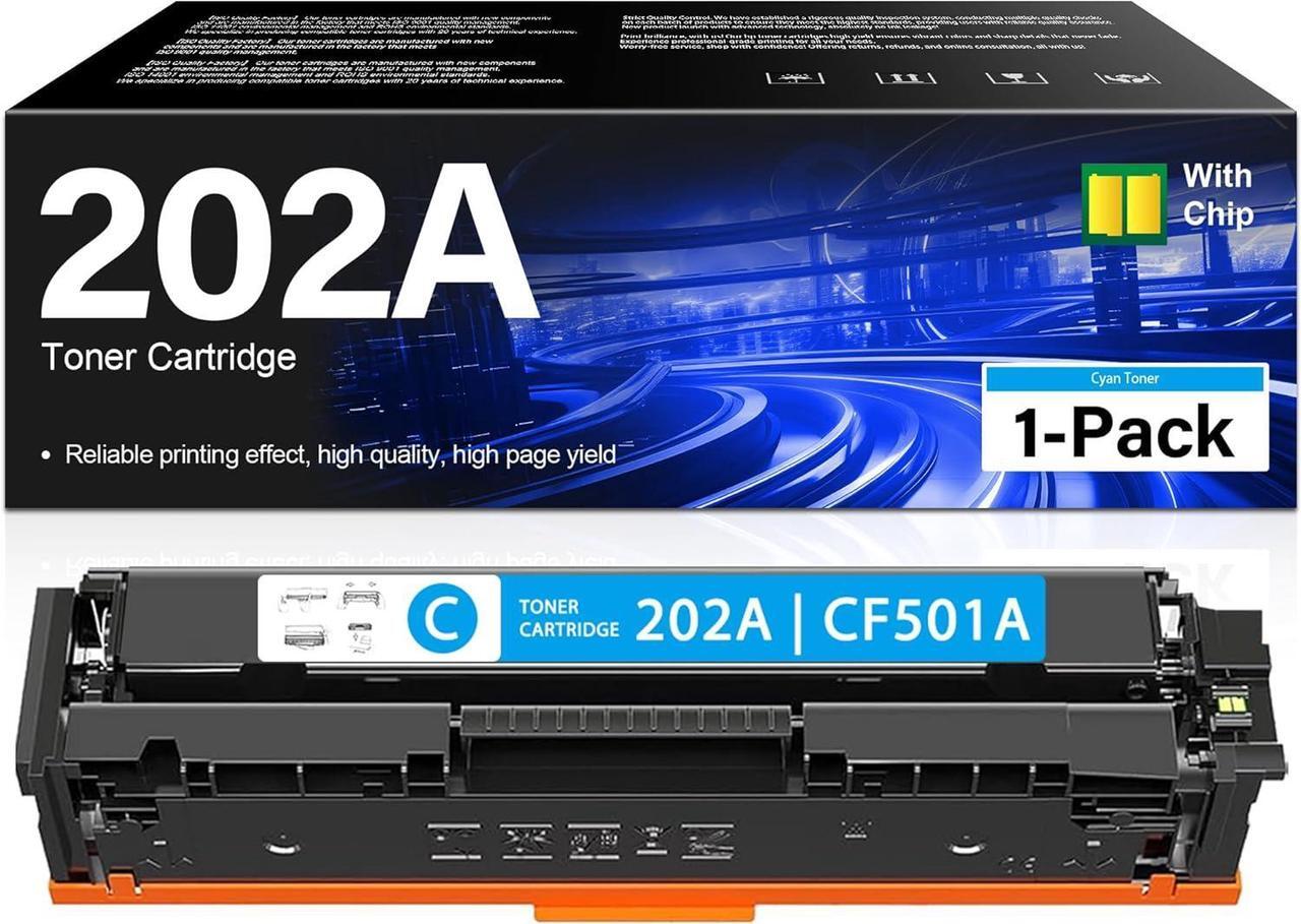 Main image of Ennovor 202A Toner Cartridge 1-Pack CF501A Replacement for HP 202a Cyan Toner Cartridge Pro MFP M280nw M281fdn M281fdw M281cdw Pro M254nw M254dw M254dn Printer