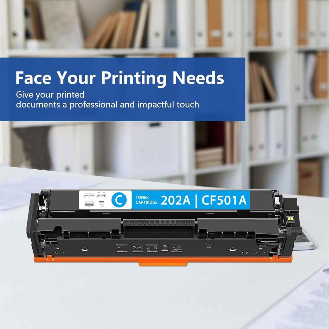 Alt view image 6 of 7 - Ennovor 202A Toner Cartridge 1-Pack CF501A Replacement for HP 202a Cyan Toner Cartridge Pro MFP M280nw M281fdn M281fdw M281cdw Pro M254nw M254dw M254dn Printer