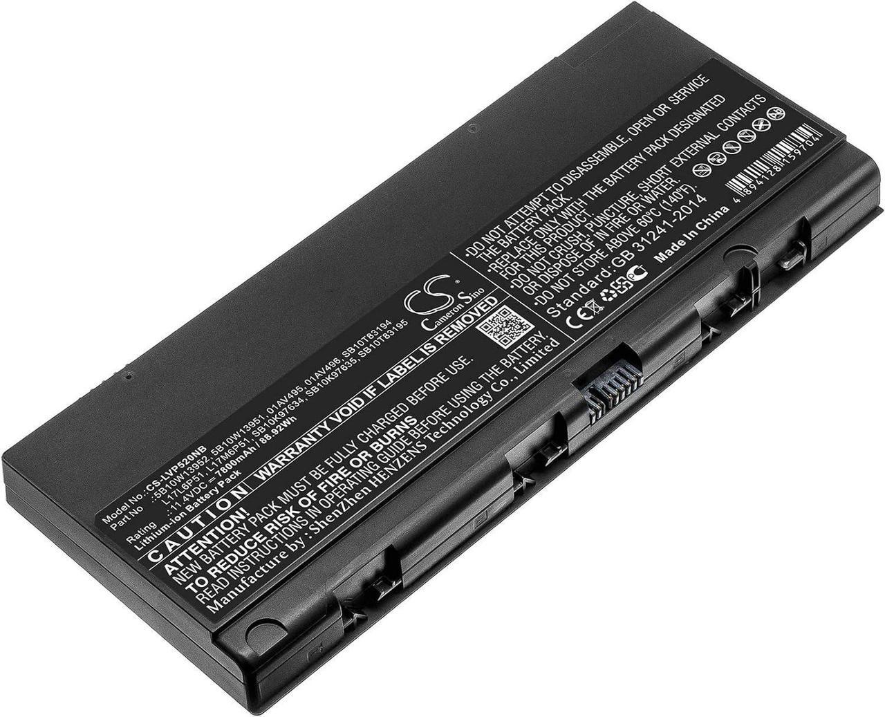 Main image of AQQXING New Rechargeable Battery for Thinkpad P52, ThinkPad P52 C00, ThinkPad P52 K00, ThinkPad P52 L00, ThinkPad P52(20M9A014CD) (7800mAh) 01AV495, 01AV496, 5B10W13951, 5B10W13952, L17L6P51