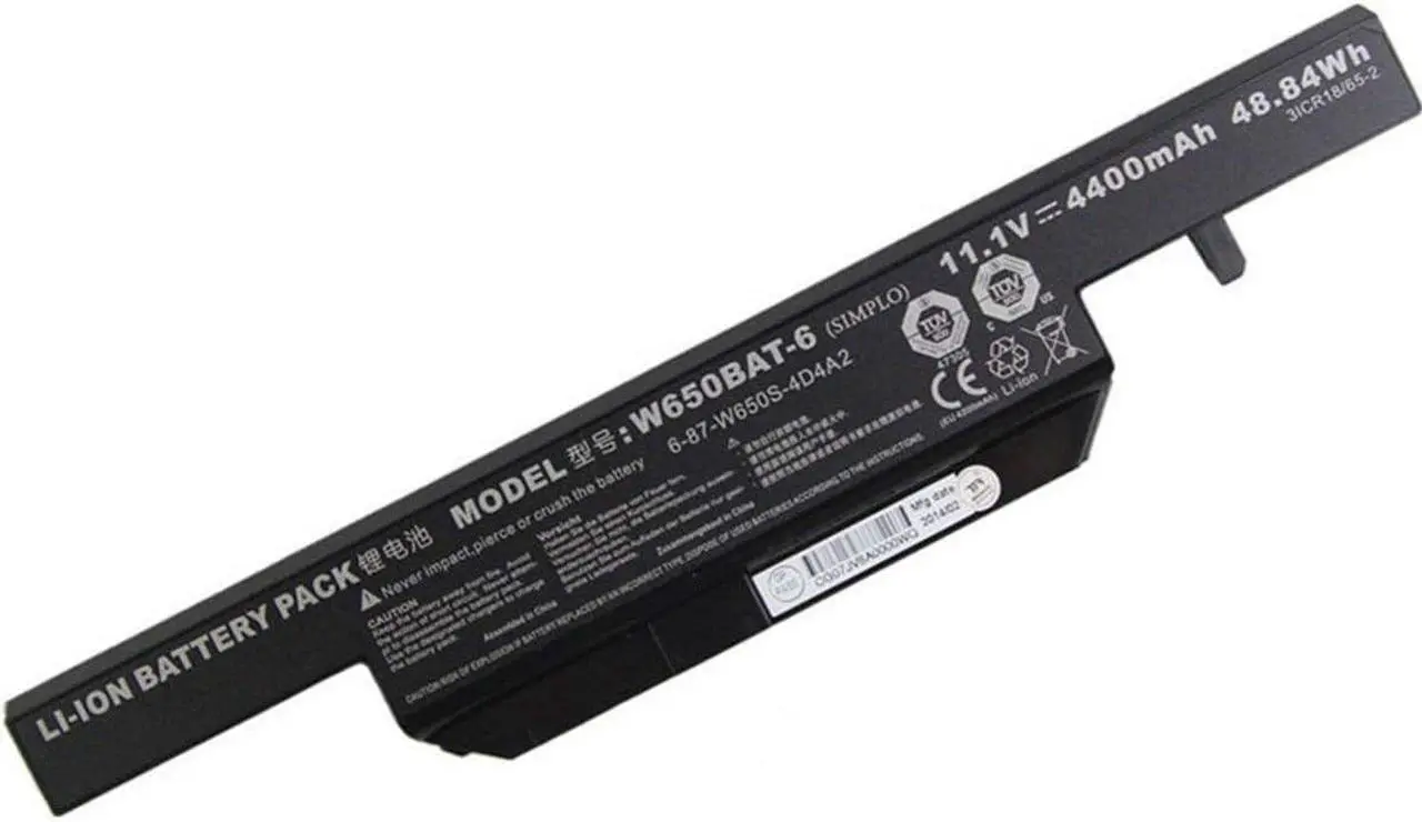 Main image of W650BAT-6 6-87-W650-4E42 6-87-W650S-4D4A3 Laptop Battery Replacement for Clevo W650 W650S W650SC W650SH W650SJ W650SR W650SZ W670SJQ Hasee K610C K650D K570N K710C K590C K750D(11.1V 48.84Wh)