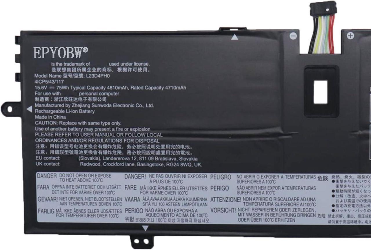 Alt view image 2 of 5 - L23D4PH0 Laptop Battery 75Wh 4810mAh 15.6V Compatible with Lenovo ThinkBook Plus G5 Tab&ThinkBook Plus G5 Station/Yoga 9 2-in-1 14IMH9 Series SB11M64201 5B11M64202 L23M4PH0 SB11M64204