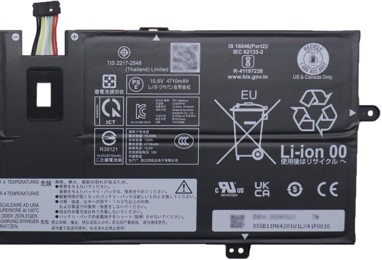 Alt view image 3 of 5 - L23D4PH0 Laptop Battery 75Wh 4810mAh 15.6V Compatible with Lenovo ThinkBook Plus G5 Tab&ThinkBook Plus G5 Station/Yoga 9 2-in-1 14IMH9 Series SB11M64201 5B11M64202 L23M4PH0 SB11M64204
