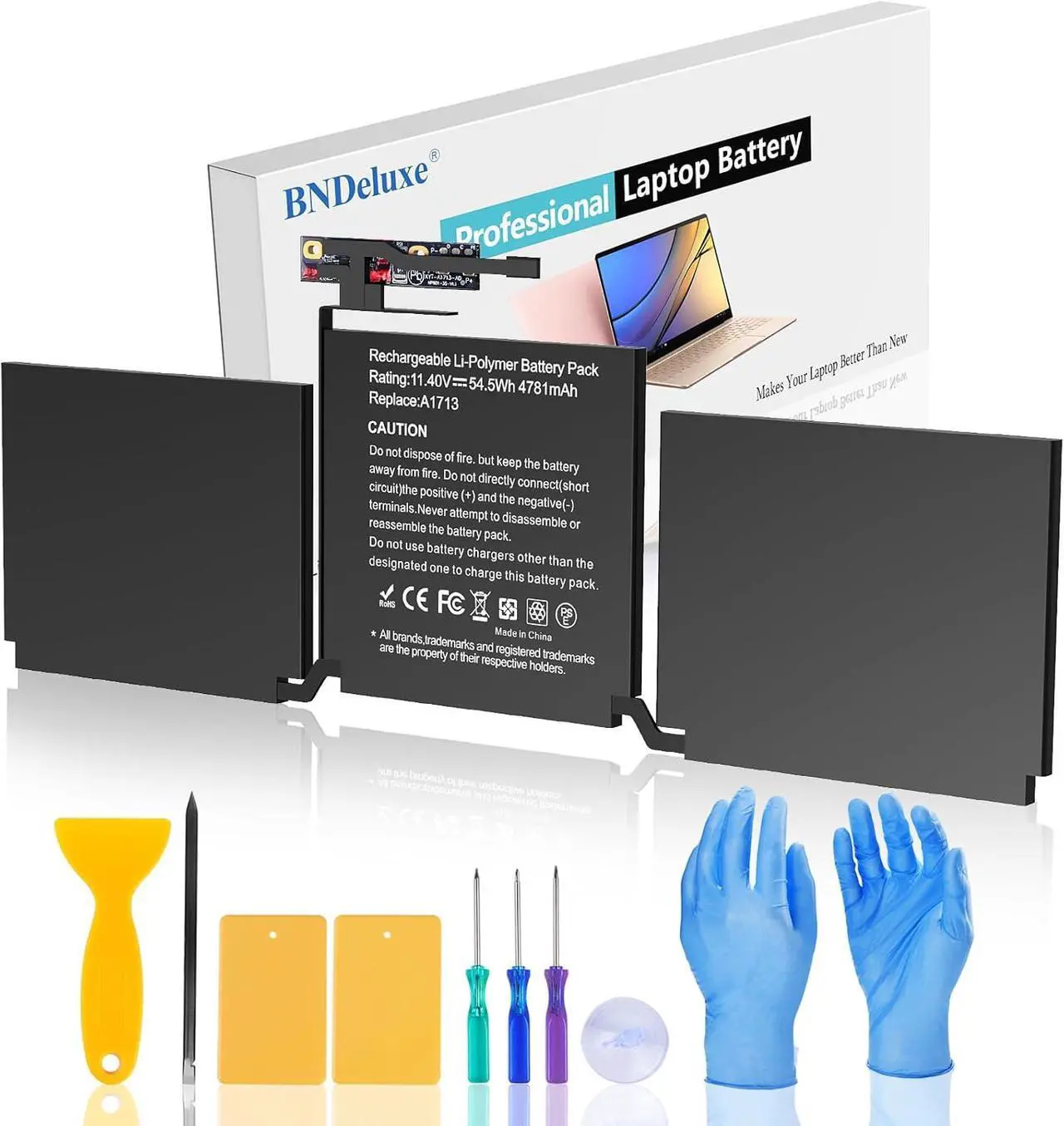 Main image of MacBook Pro A1708 A1713Battery Replacement for 13-Zoll A1708(2016,2017) A2159(2019) A2289(2020) A2338(2020,2022) EMC 3301 3164 2978 A1713 A2171Battery