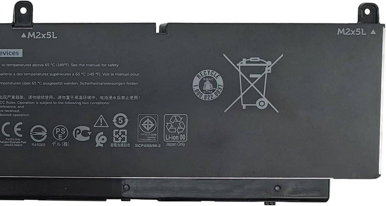 Alt view image 3 of 5 - C903V Battery Replacement for Dell Precision 7550 7560 7750 7760 P44E P44E001 P44E002 P93F P93F001 P93F002 Series PKWVM 0C903V 0CR72X CR72X 068N03 0447VR 68ND3 453-BBCQ 11.4V 68Wh 5667mAh