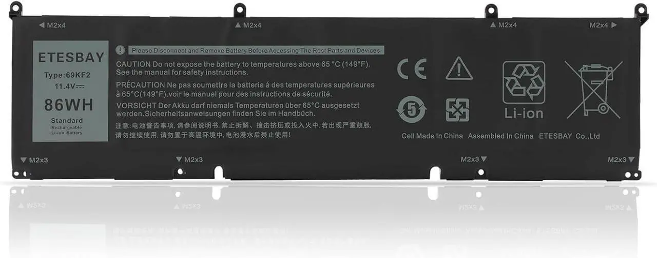 Main image of 69KF2 Laptop Battery Replacement for Dell XPS 15 9500 Precision 5550 Alienware M15 R3 R4 M17 Series Notebook 70N2F 070N2F 8FCTC 08FCTC 11.4V 86Wh