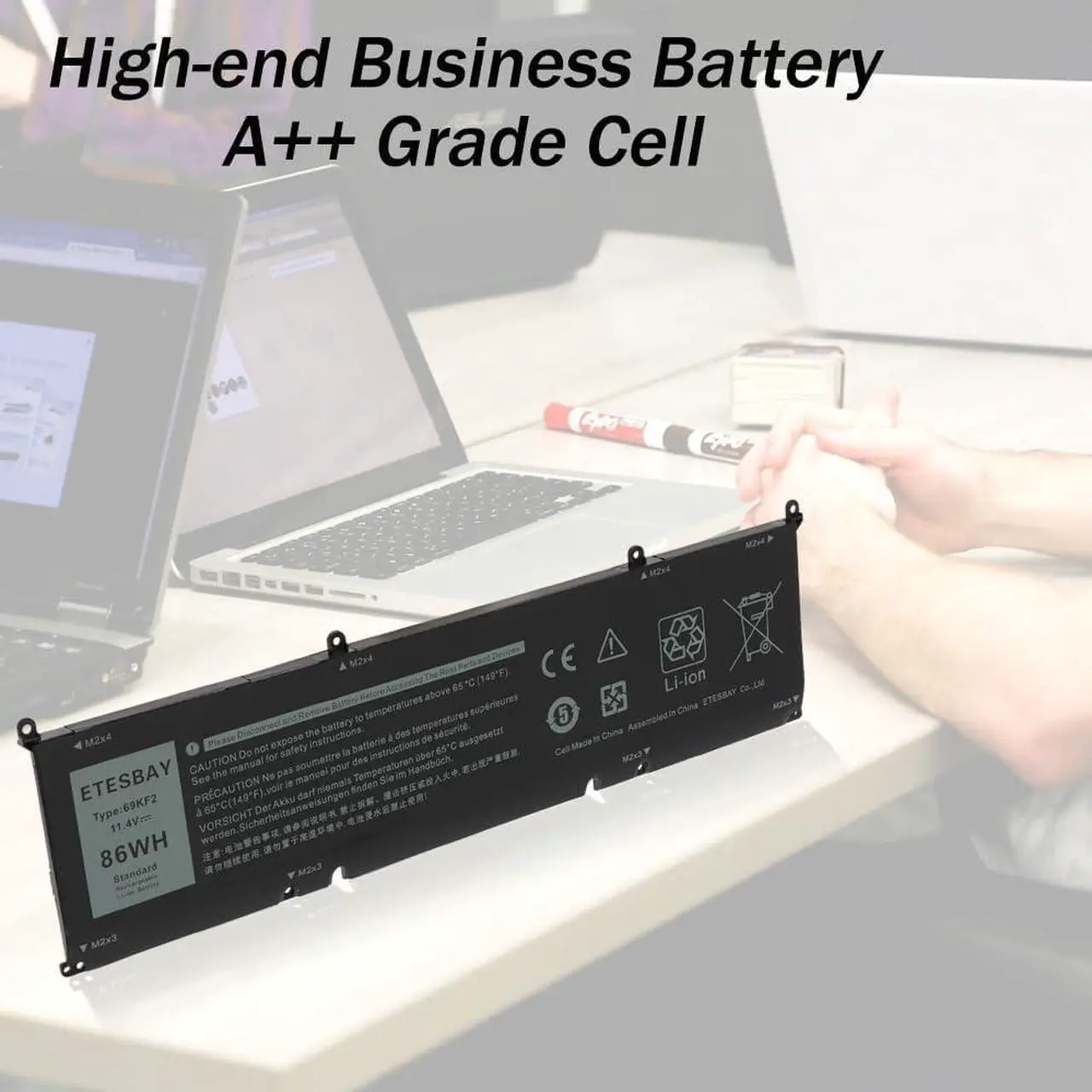 Alt view image 5 of 5 - 69KF2 Laptop Battery Replacement for Dell XPS 15 9500 Precision 5550 Alienware M15 R3 R4 M17 Series Notebook 70N2F 070N2F 8FCTC 08FCTC 11.4V 86Wh