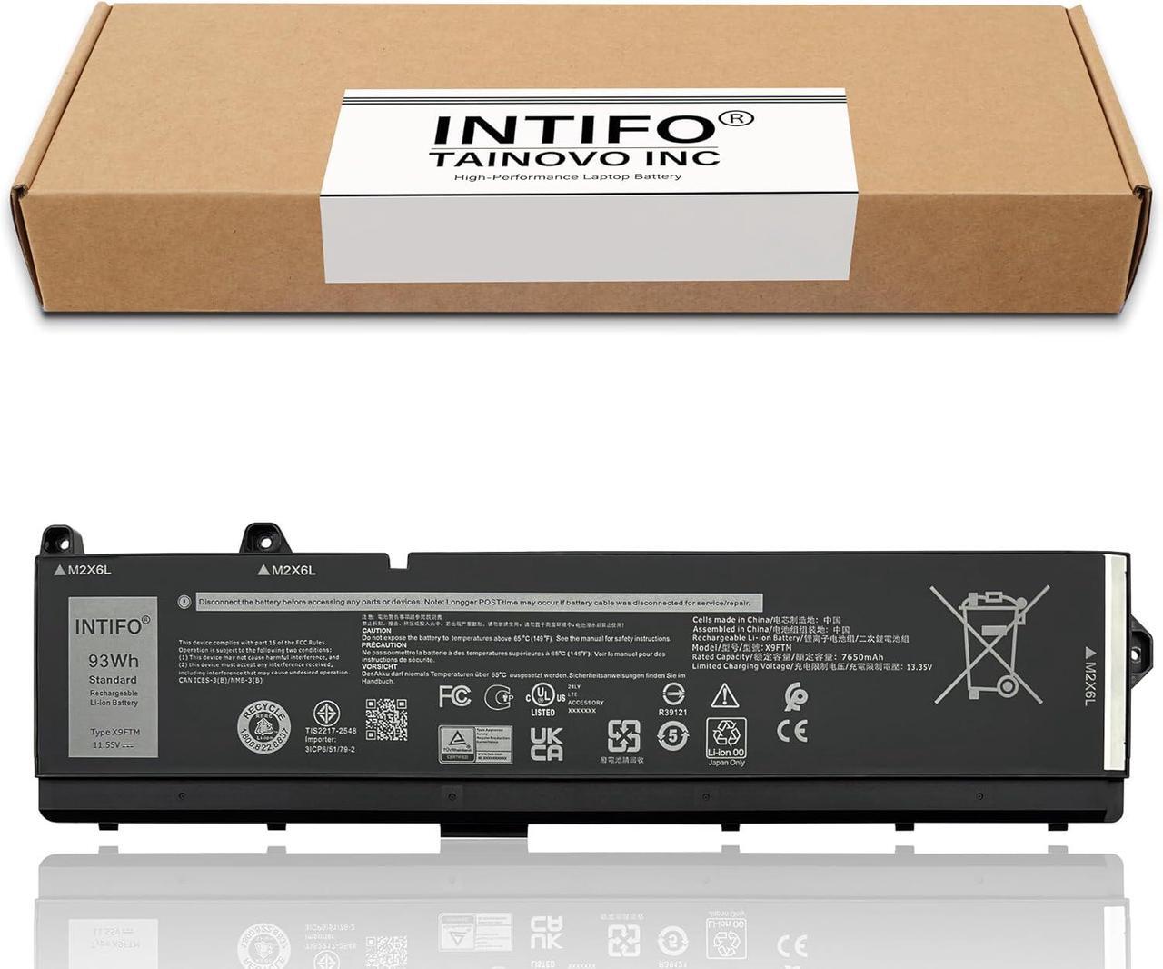 Alt view image 2 of 7 - 93Wh X9FTM Laptop Battery Compatible with Dell Precision 7670 7680 Precision 7770 7780 Series Notebook 05JMD8 5JMD8 0965V4 965V4 RCVVT 0NWDC0 NWDC0 0X26RT X26RT [11.55V 7650mAh 6-Cell]
