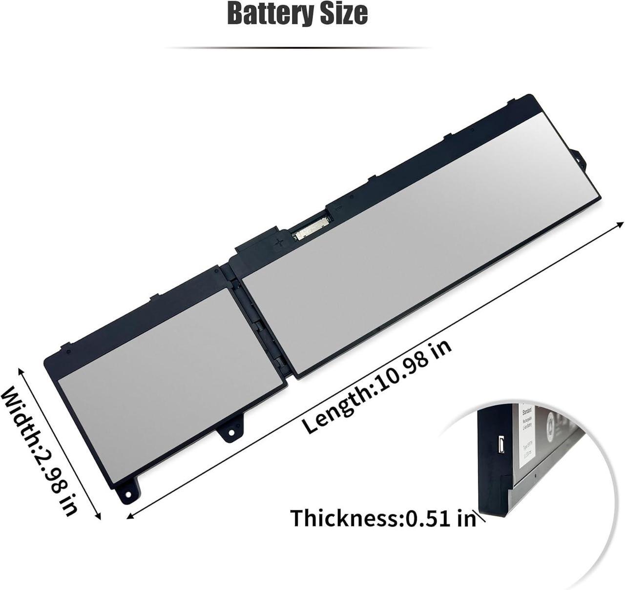 Alt view image 6 of 7 - 93Wh X9FTM Laptop Battery Compatible with Dell Precision 7670 7680 Precision 7770 7780 Series Notebook 05JMD8 5JMD8 0965V4 965V4 RCVVT 0NWDC0 NWDC0 0X26RT X26RT [11.55V 7650mAh 6-Cell]