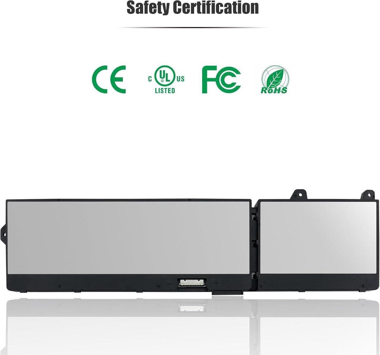 Alt view image 7 of 7 - 93Wh X9FTM Laptop Battery Compatible with Dell Precision 7670 7680 Precision 7770 7780 Series Notebook 05JMD8 5JMD8 0965V4 965V4 RCVVT 0NWDC0 NWDC0 0X26RT X26RT [11.55V 7650mAh 6-Cell]