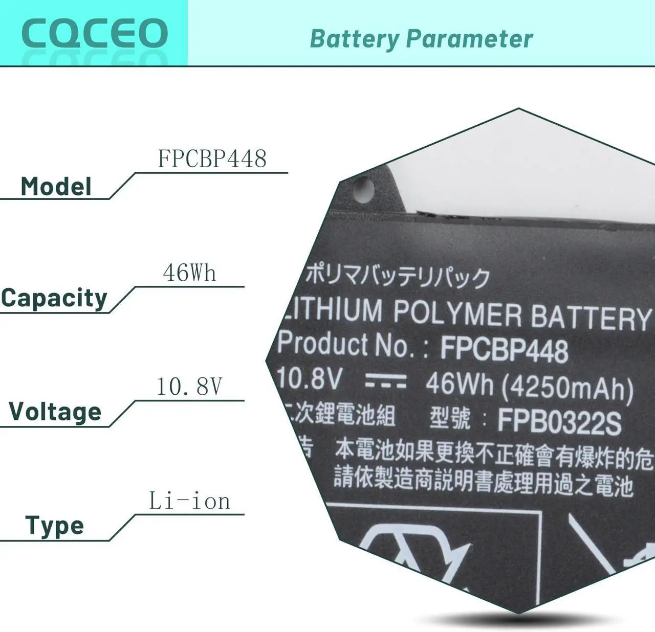Alt view image 3 of 7 - New FPCBP448 Laptop Battery for Fujitsu Stylistic Q736 Q737 Q775 Series Notebook FPB0322S 3ICP7/64/84 10.8V/46Wh/4250mAh