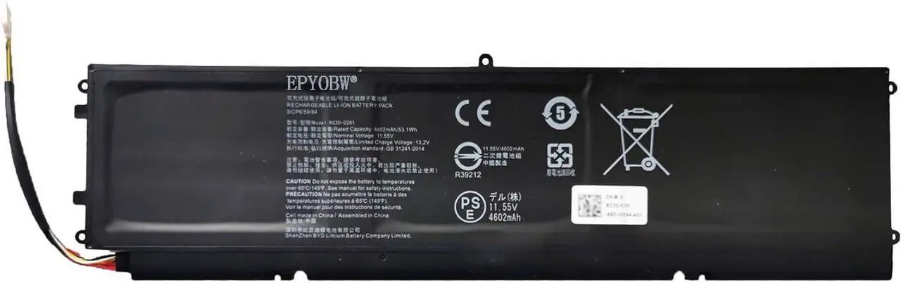 Main image of RC30-0281 Laptop Battery 53.1Wh 4602mAh 11.55V Compatible with Razer Blade Stealth 13" Early 2018 2019 Late 2019 GTX 1650 Max-Q RZ09-0281 RZ09-0310 RZ09-03100 Series RC30-028102
