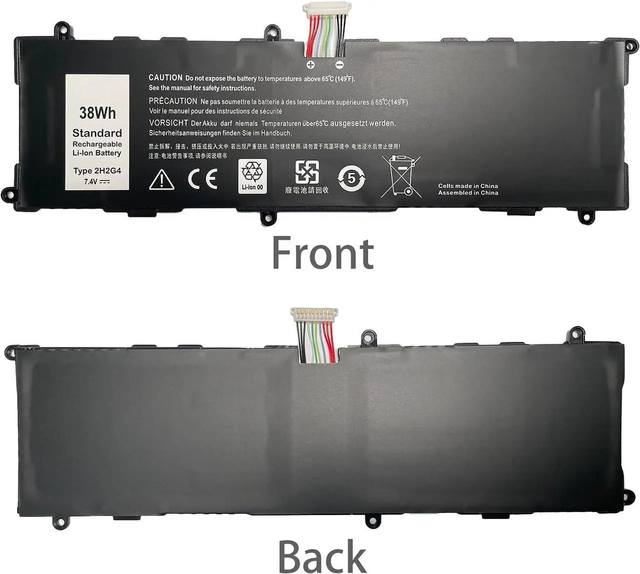 Alt view image 5 of 6 - 2H2G4 21CP5/63/105 2217-2548 TXJ69 HFRC3 Laptop Battery Replacement for Dell Venue 11 Pro 7140 Series (7.4V 38Wh)