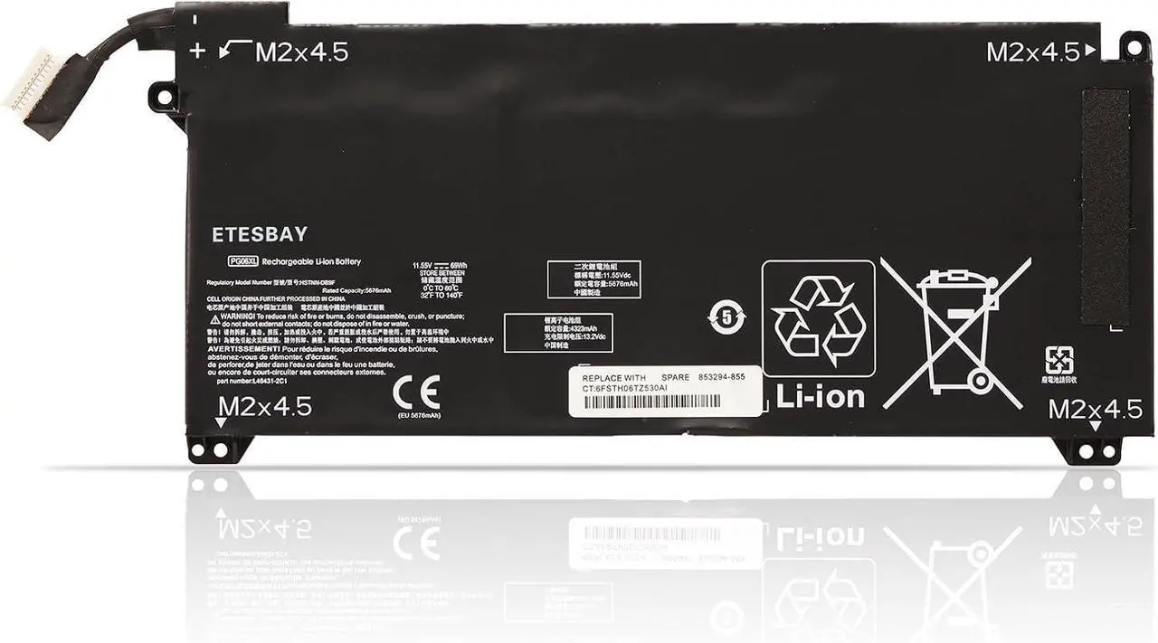 Main image of PG06XL Laptop Battery Compatible with HP OMEN 15T-DH000 15T-DH100 15-DH1025TX 15-DH1019NR HSTNN-DB9F L48497-005 L48431-2C1 11.55V 69WH/5974mAh