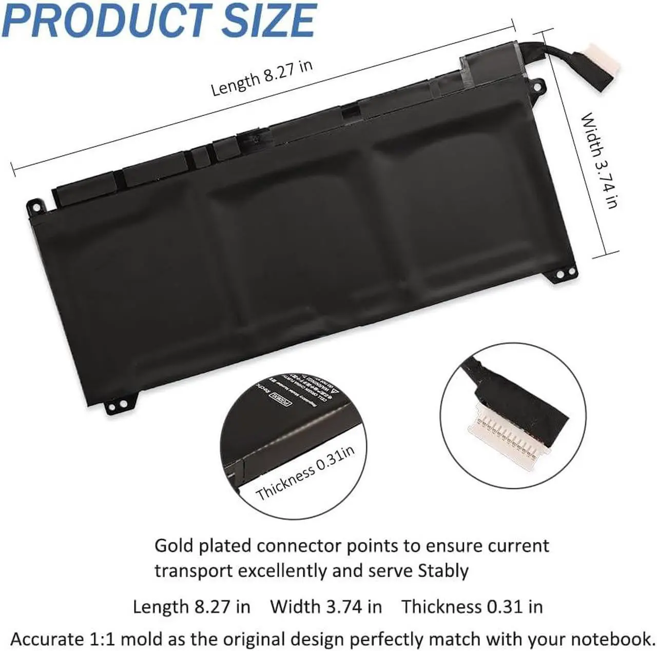 Alt view image 4 of 7 - PG06XL Laptop Battery Compatible with HP OMEN 15T-DH000 15T-DH100 15-DH1025TX 15-DH1019NR HSTNN-DB9F L48497-005 L48431-2C1 11.55V 69WH/5974mAh