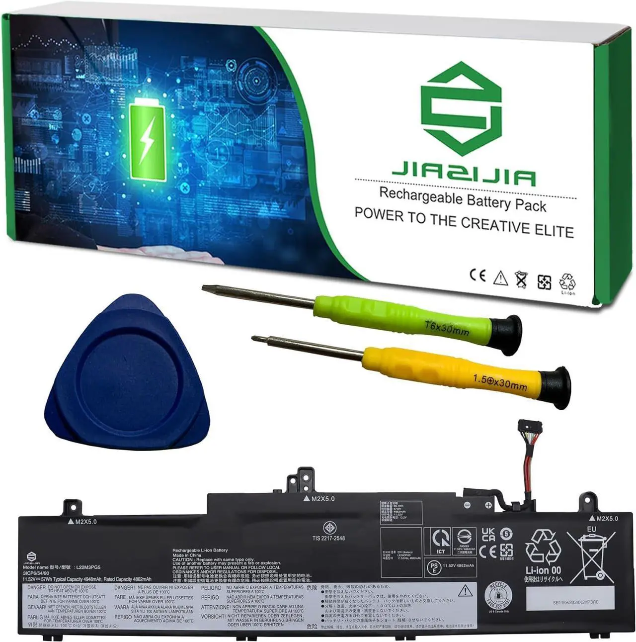 Main image of L22M3PG5 Laptop Battery Replacement for Lenovo ThinkPad E14 Gen 5 Gen 6 E16 Gen 1 Gen 2 2023 2024 Series SB11K63030 5B11K63029 L22L3PG5 SB11K63027 5B11K63034 L22B3PG5 L22D3PG5 11.52V 57Wh