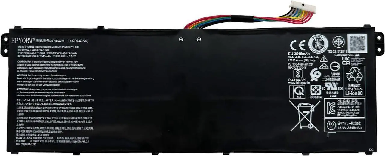 Main image of AP18C7M Laptop Battery 55.9Wh Compatible with Acer Spin 5 SP513-54N / Swift 3 SF313-52 SF313-52G SF313-53 / Swift 5 Pro SF514-54GT / Swift 5 SF514-54T Series KT00407008 4ICP5/57/79