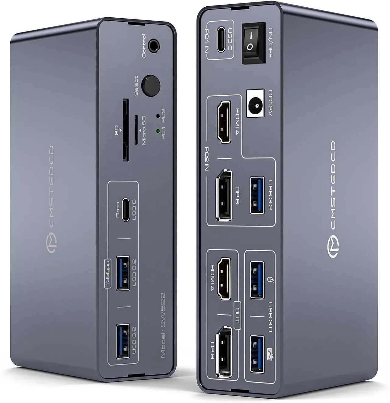 Main image of Ennovor KVM Docking Station 4K60Hz HDMI & 4K120Hz DP KVM Switch 2 Monitors 2 Computers for Laptop and Desktop 10Gbps USBC+USBA 3.2 Date 5Gbps USB3.0 Date and SD/microSD Card Slots