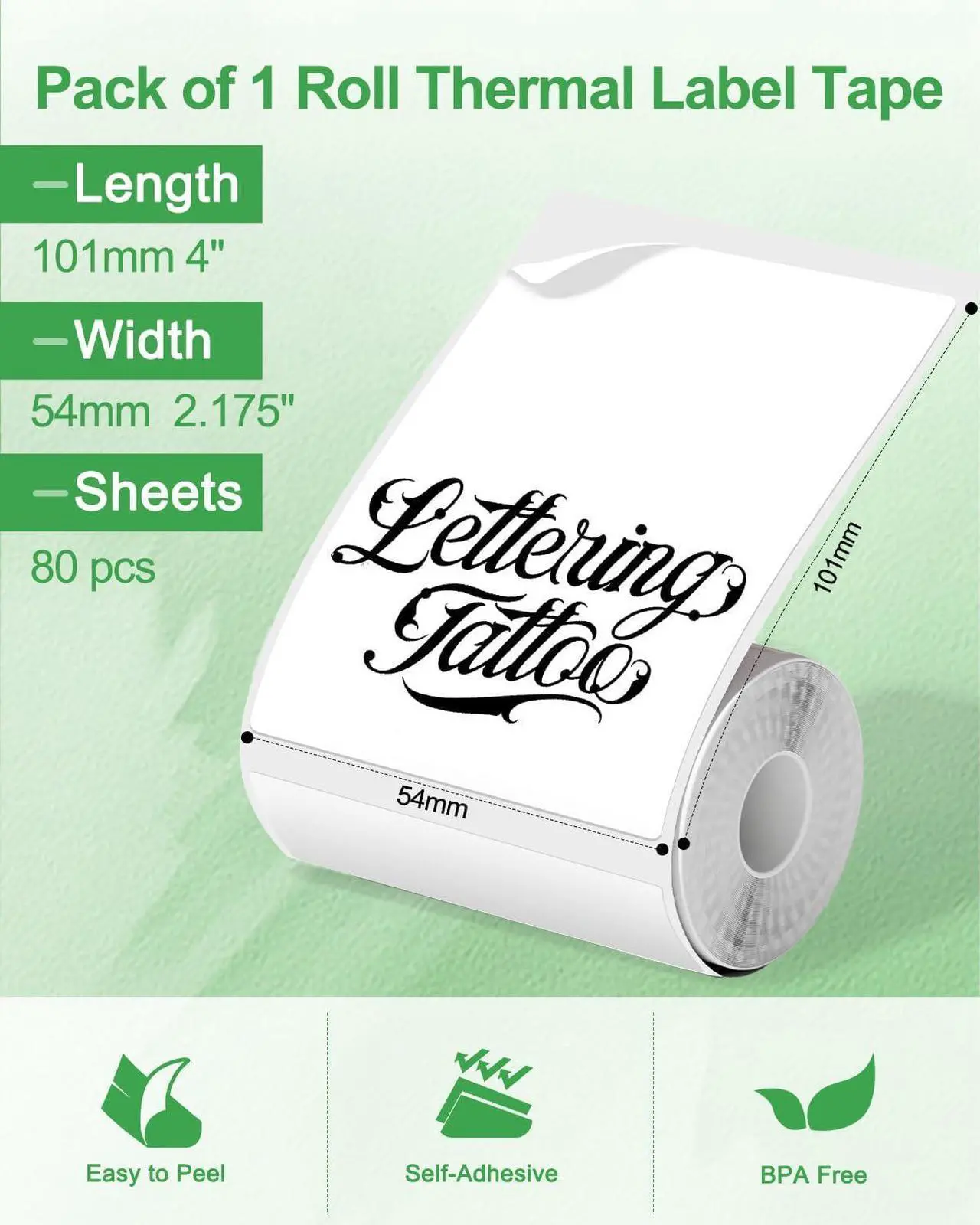 Alt view image 5 of 7 - Ennovor Phomemo M220 Label Maker Green & 1 Roll White Thermal Label 2.175"x4"(54x101mm), Upgrade 3 Inch Barcode Portable Printer, for Office & Small Business, Compatible with Phones&PC