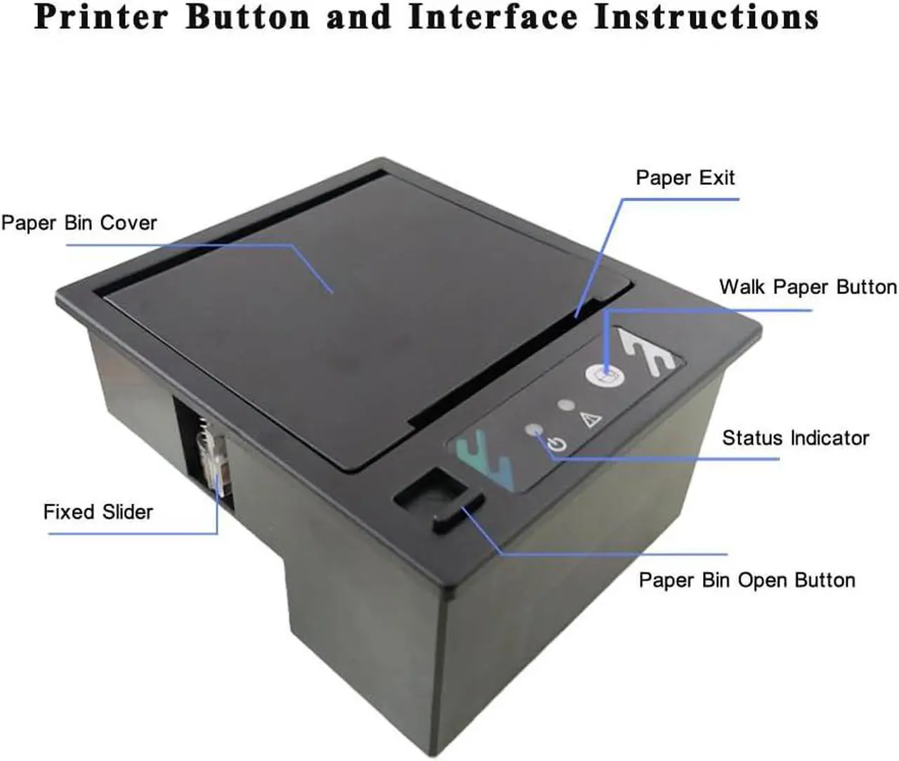 Alt view image 4 of 7 - Ennovor Thermal Label Printer Serial Port TTL/RS232 Sticker Printing Module Thermal Label Printer with Automatic Paper Cutting