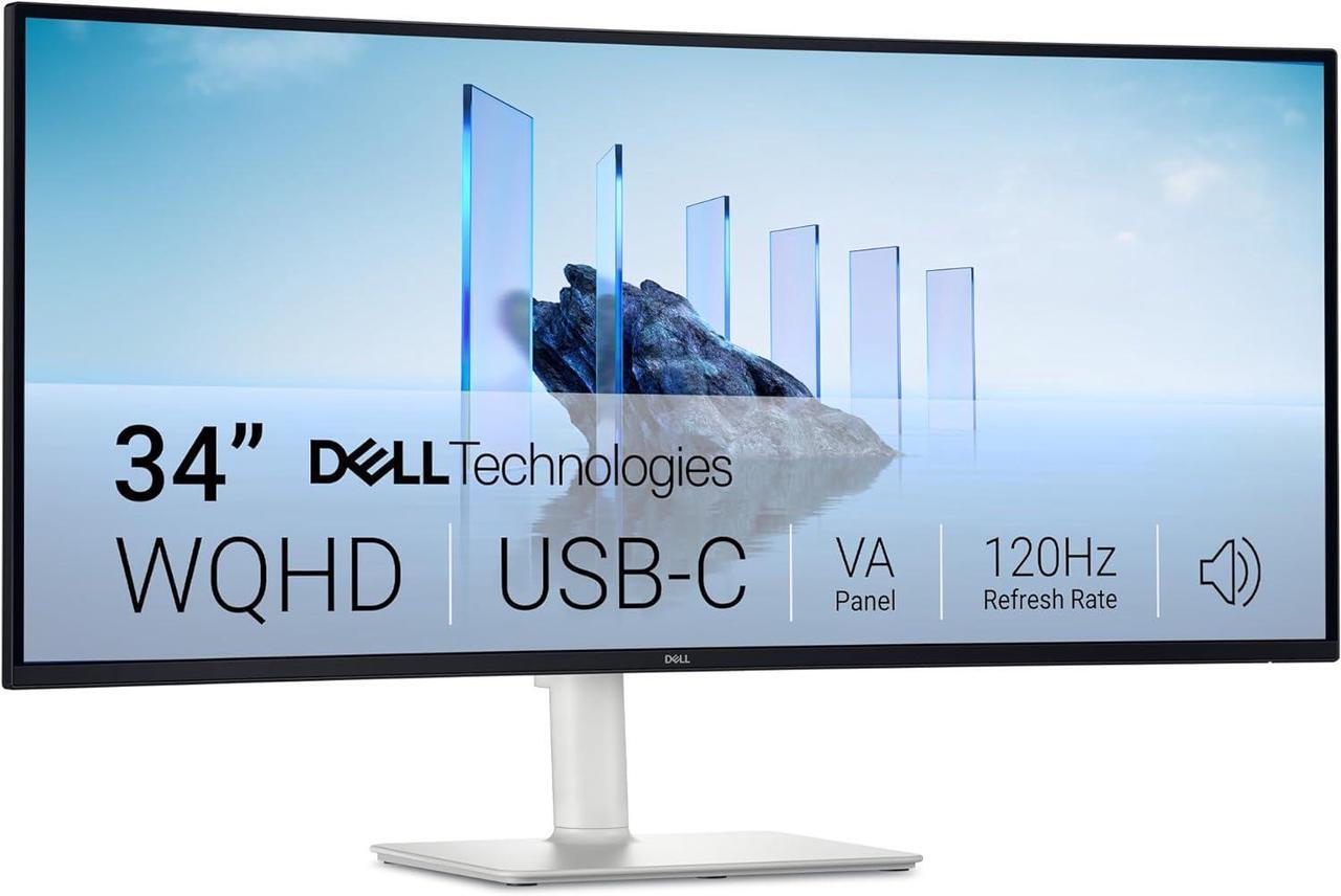 Main image of Dell 34 Plus USB-C Curved Monitor - S3425DW - 34-inch (3440 x 1440) up to 120 Hz 21:9 Display, VA Panel, AMD FreeSync Premium, 99% sRGB, 95% DCI-P3, Integrated Speakers, 3000:1 Contrast Ratio