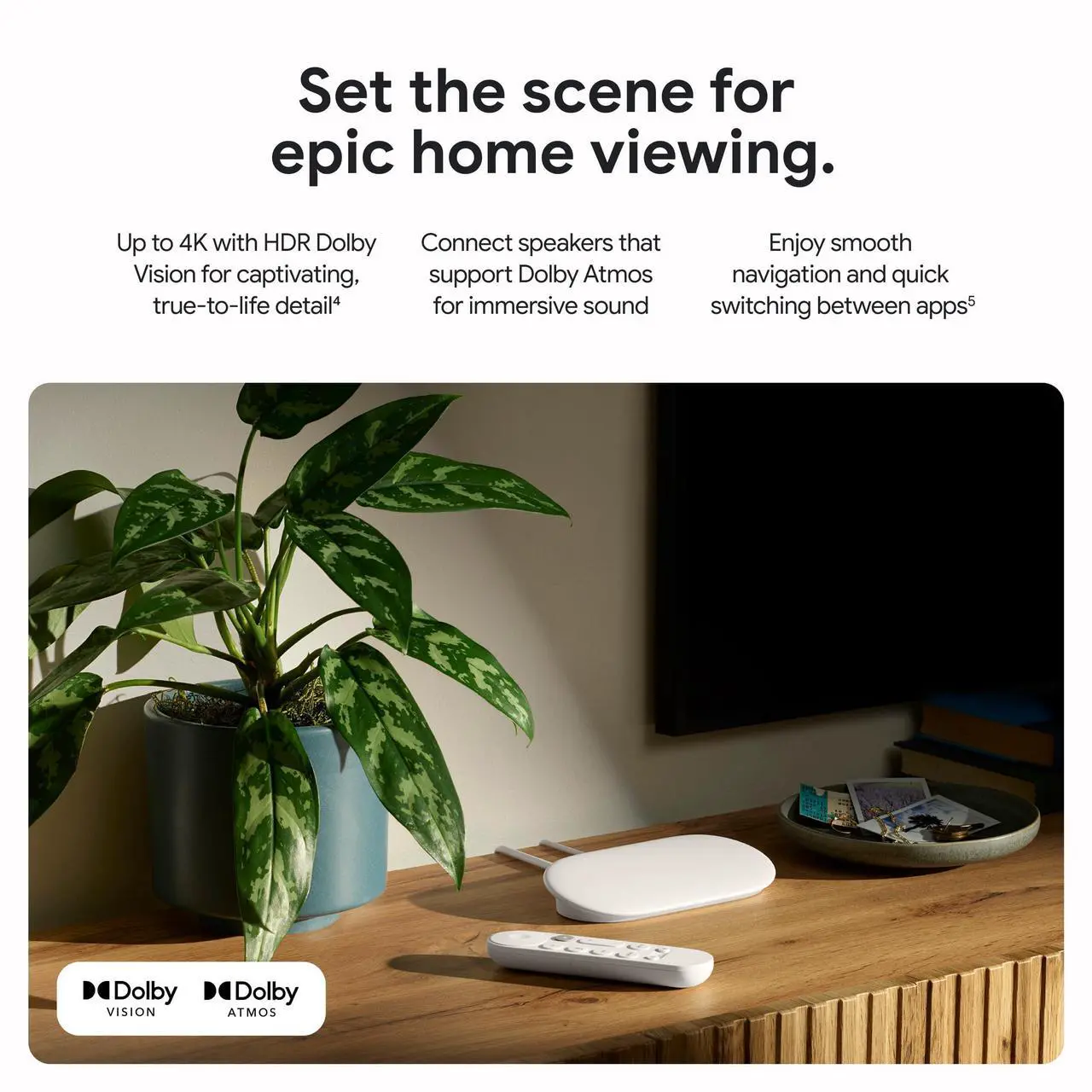 Alt view image 3 of 7 - Google GA05662US TV Streamer 4K - Porcelain