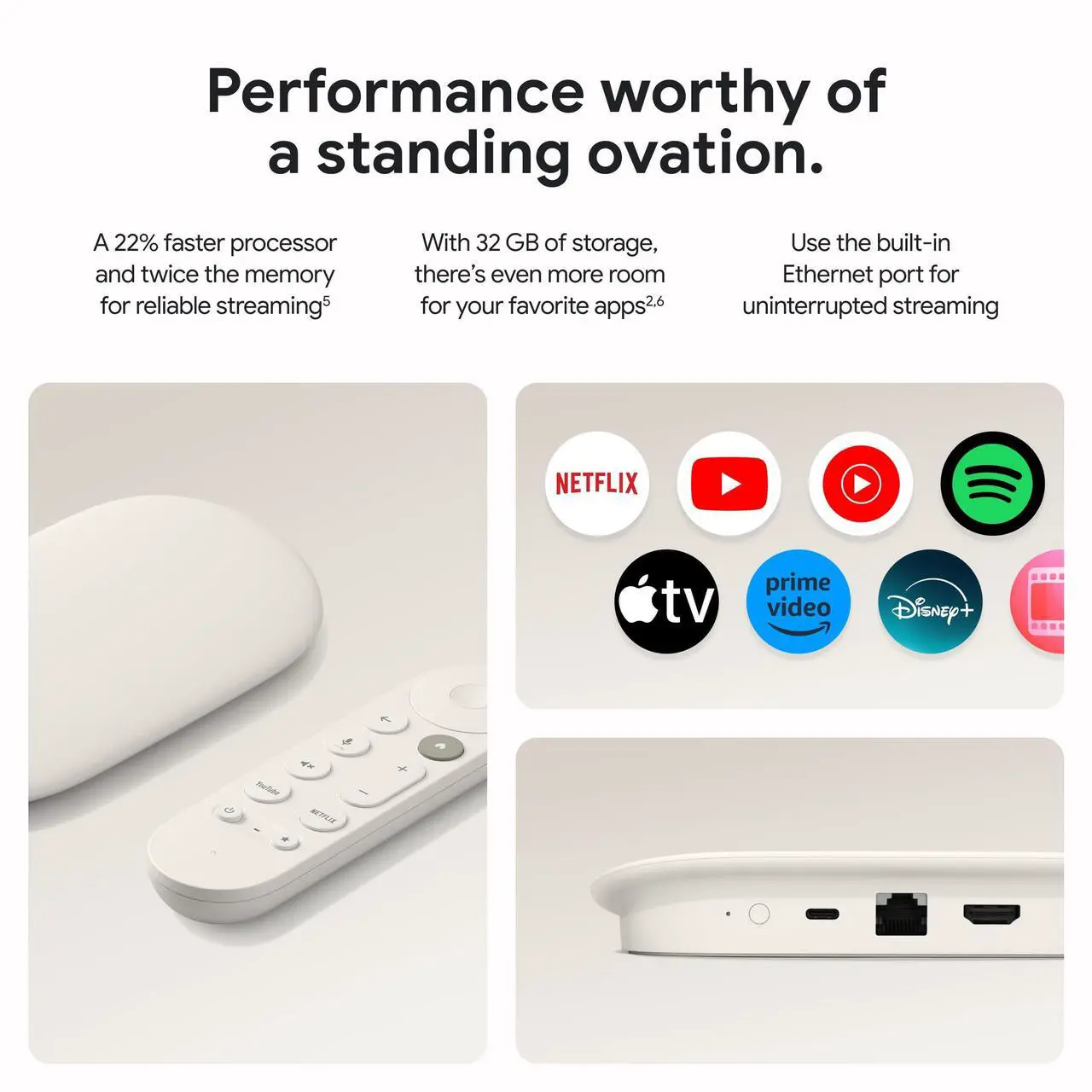 Alt view image 5 of 7 - Google GA05662US TV Streamer 4K - Porcelain