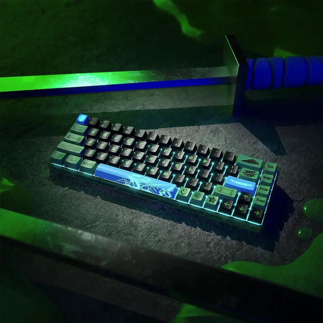 Alt view image 7 of 7 - Banshee K68 Magnetic Switch Keyboard - Teenage Mutant Ninja Turtles (4 Colors in 1)