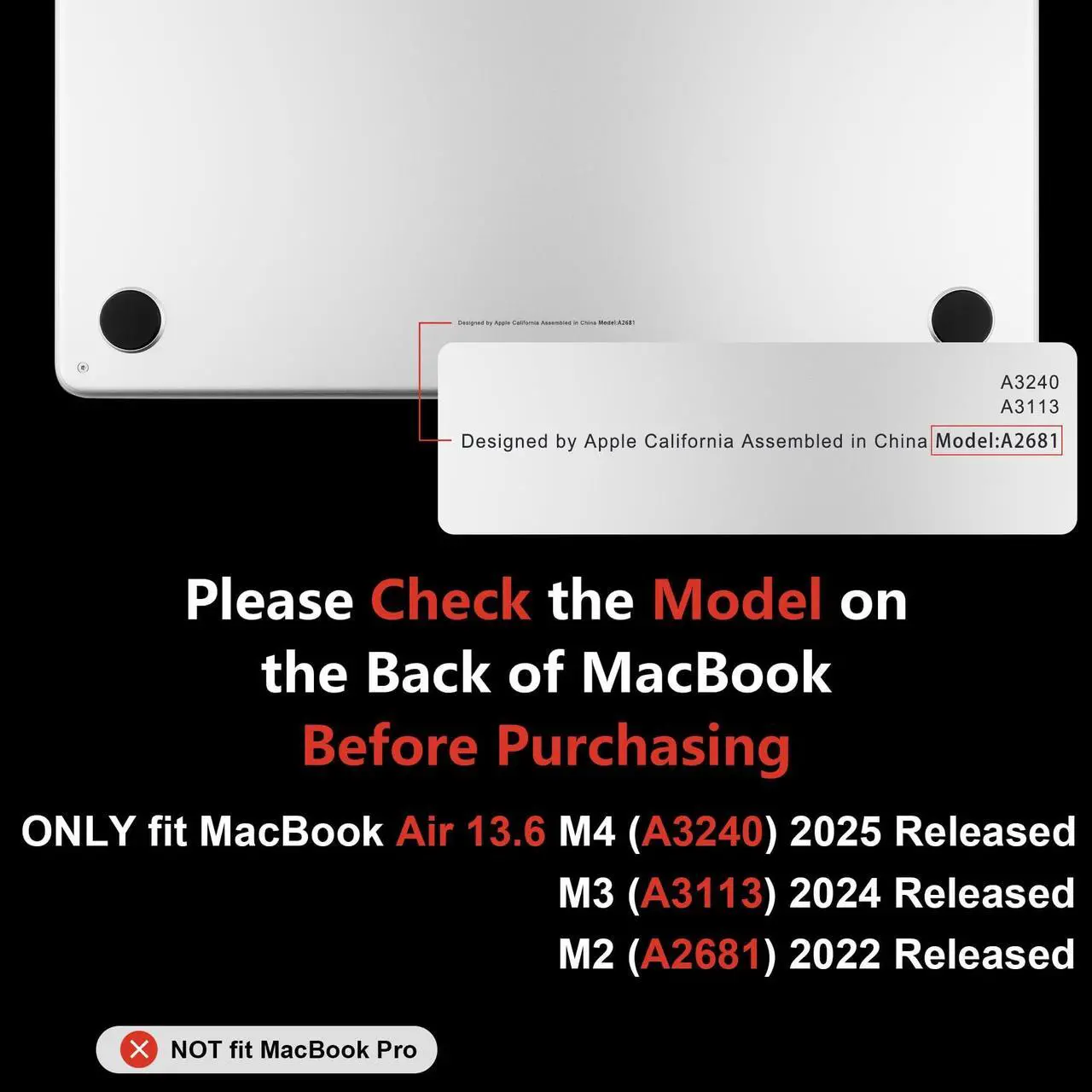 Alt view image 2 of 5 - MEEgoodo Case for M4/M3/M2 MacBook Air 13.6 inch Case 2025 2024 2022, Fit Model A3240/A3113/A2681, Laptop Hard Shell with Keyboard Cover Compatible with MacBook Air 13 inch, Lily Floral