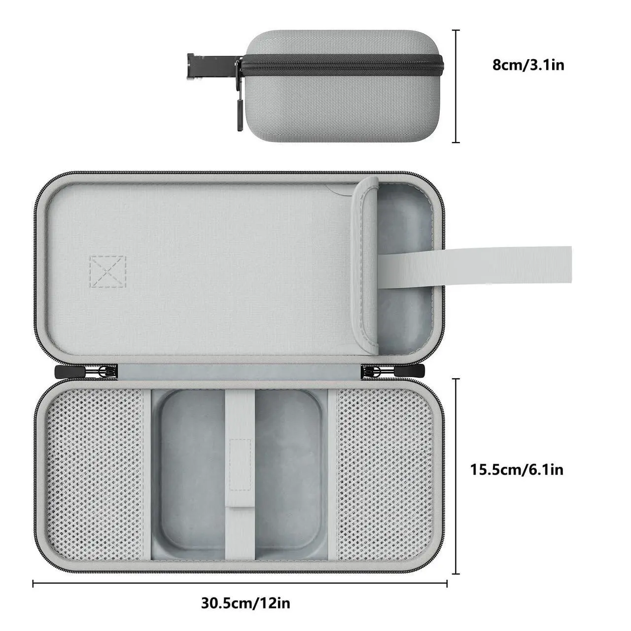 Alt view image 5 of 5 - Carry Case Compatible with Apple 2024 Mac Mini M4 /M4 Pro,M4 Pro Protective Carrying Case, Portable Hard Shell Travel Storage Bag (Grey)