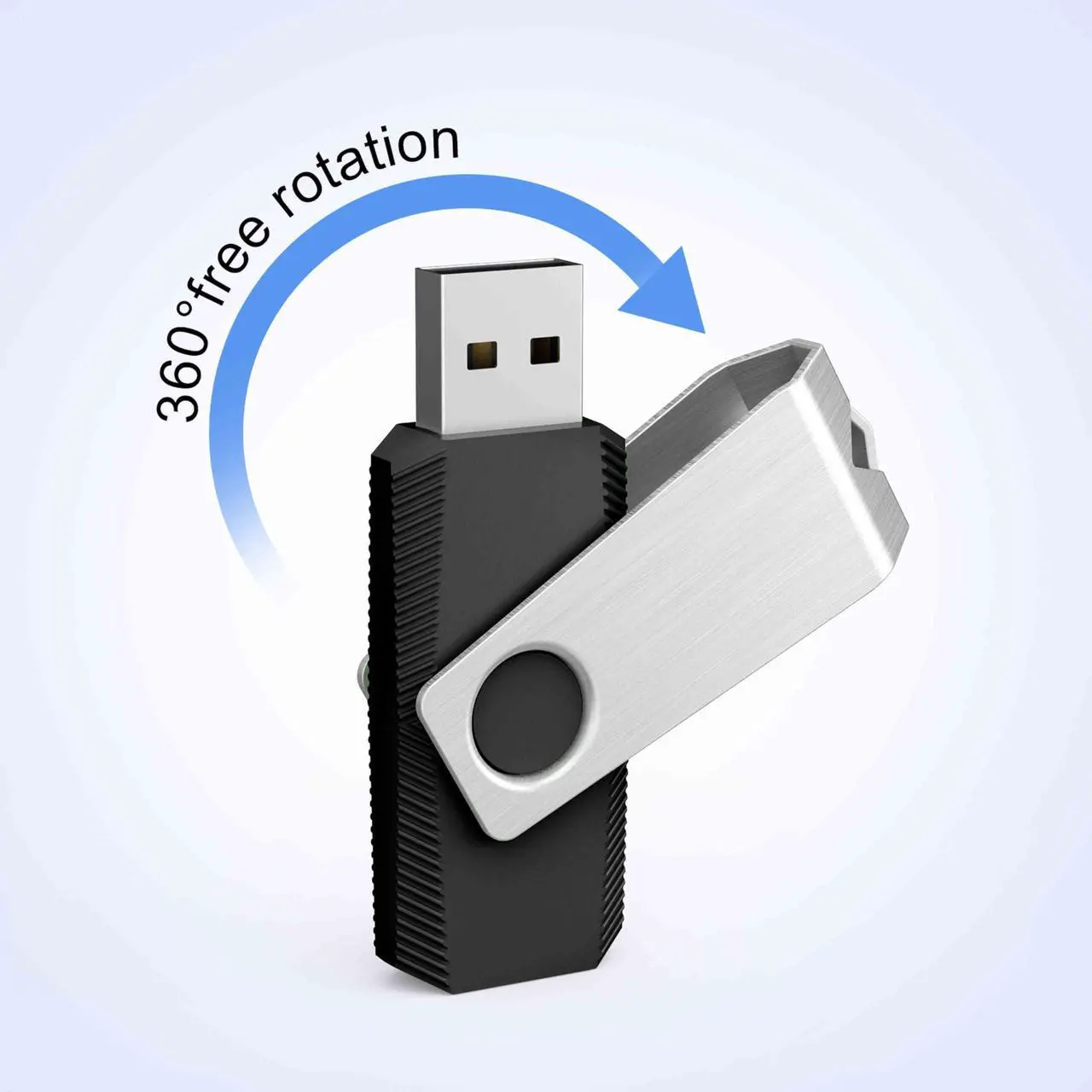 Alt view image 4 of 5 - TOPESEL 64GB 10 Pack USB Flash Drive Flash Drive 2.0 Memory Stick Fold Storage Thumb Stick Jump Drive Pen Swivel Design for PC laptops, Tablets, TVs, car Audio (64G, 10PCS, Black)