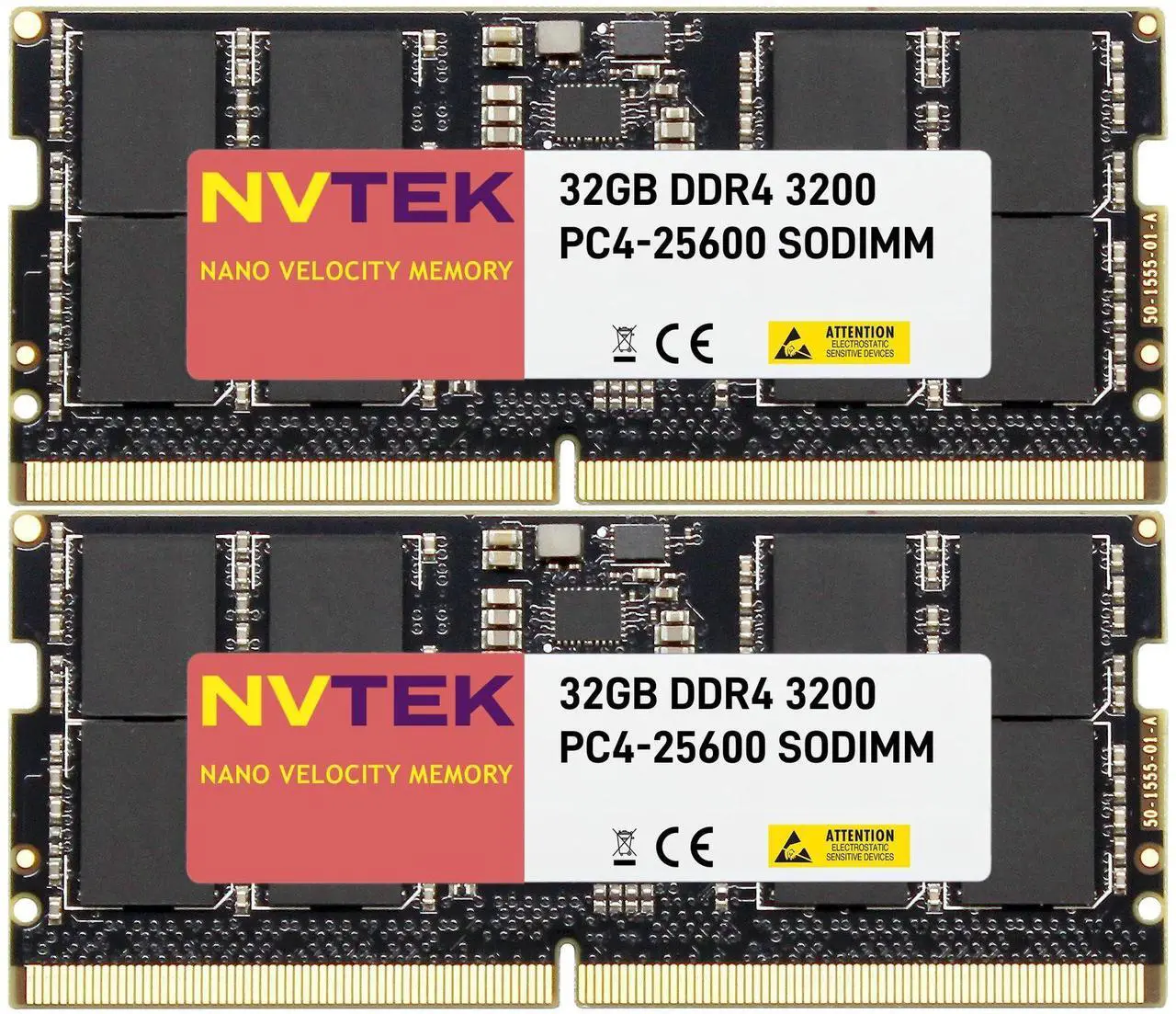 Main image of NVTEK 64GB (2X32GB) DDR4 3200MHZ PC4-25600 SODIMM 2Rx8 1.2V CL22 260-PIN Non-ECC Laptop PC Computer Memory KIT
