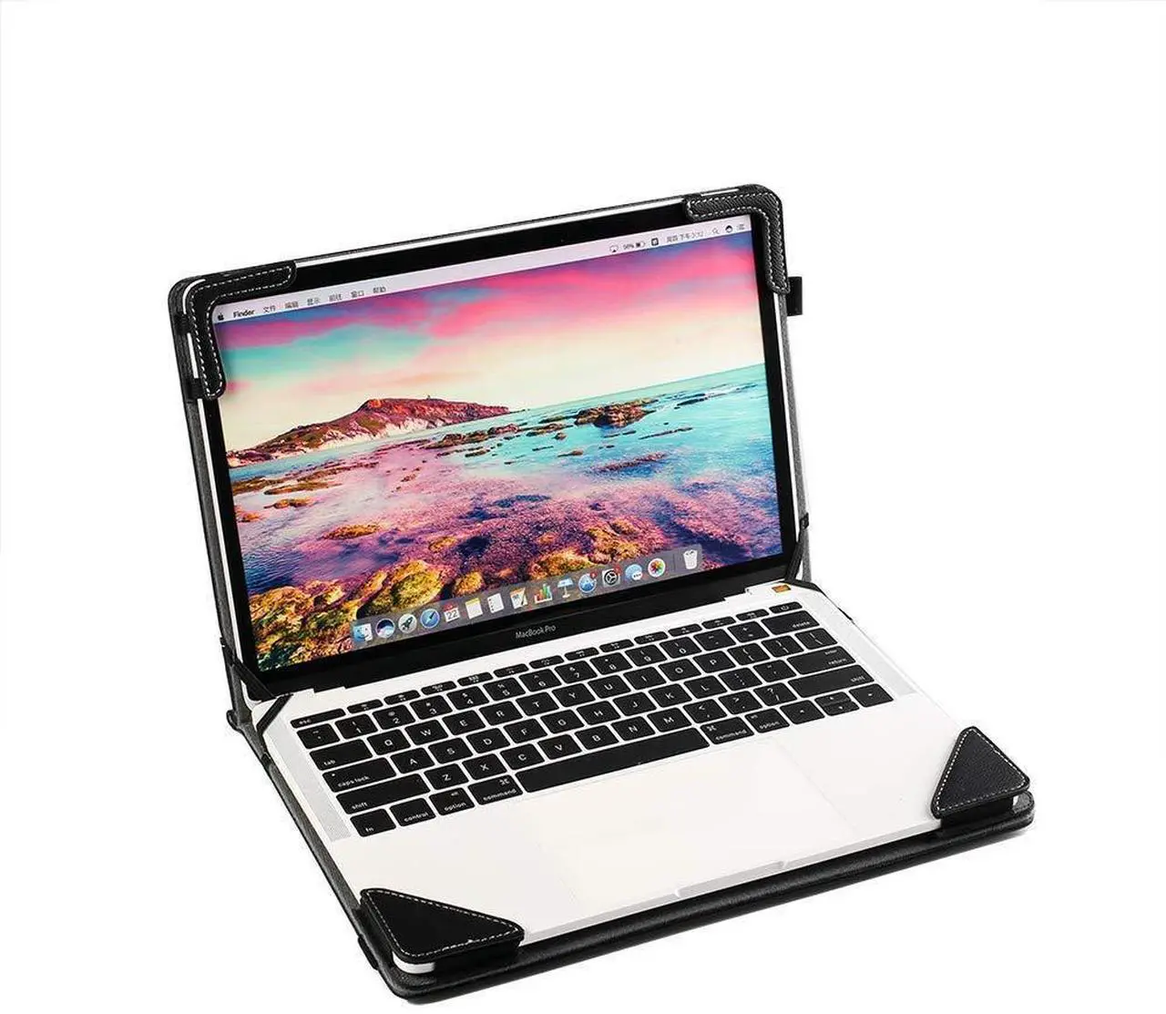 Alt view image 2 of 5 - Berfea Laptop Case Cover Compatible with HP Envy x360 15 15t 15z dr bp cn dy dw dq bp fq eq Series 15.6 inch Notebook Sleeve PU Leather Stand Hard Protective Skin