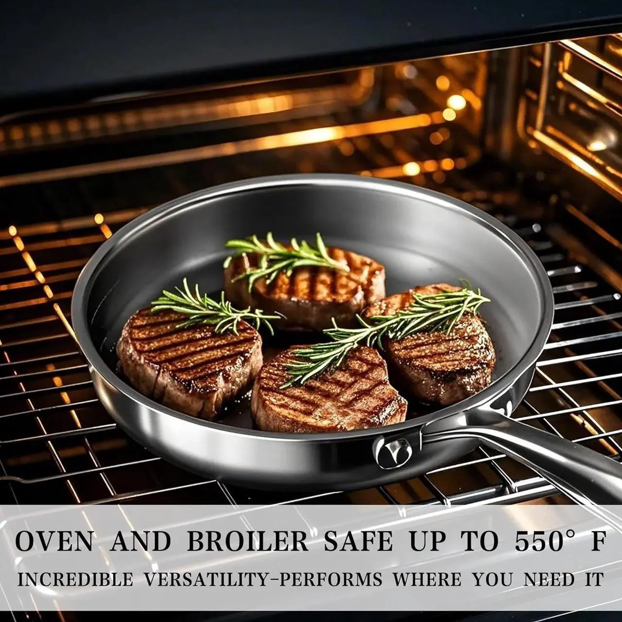 Alt view image 3 of 7 - Tri-ply Stainless Pots And Pans Set with Steamer Basket, Non Toxic Induction Cookware