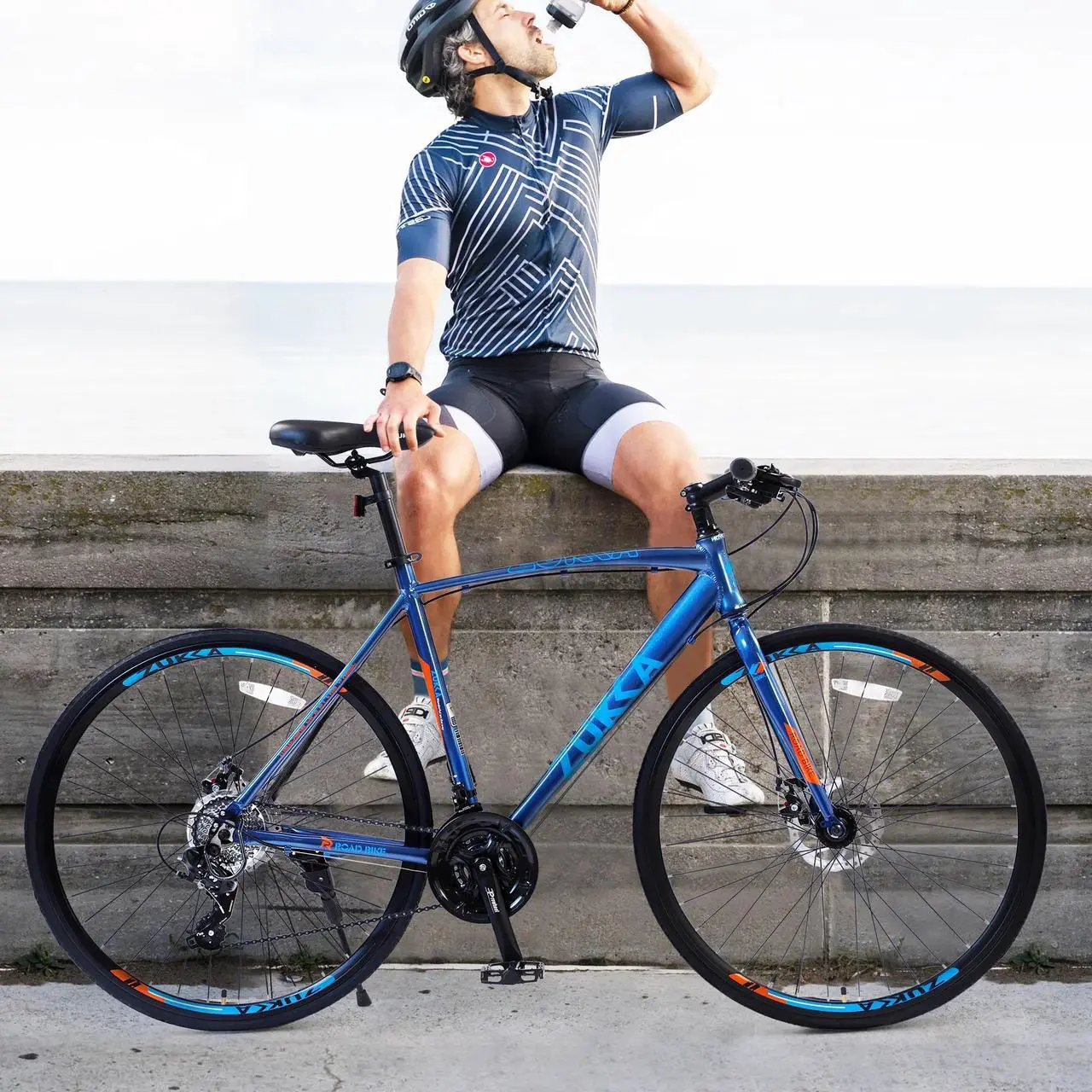 Alt view image 6 of 7 - 24 Speed Hybrid bike Disc Brake 700C Road Bike For men women's City Bicycle