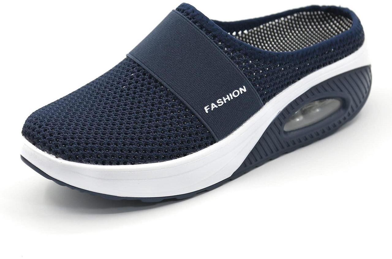 Main image of Wsedper Women's Air Cushion Slip-On Walking Shoes- Orthopedic Diabetic Walking Shoes, Casual Comfort Soft Outdoor Walking Sneakers (Dark Blue,38)