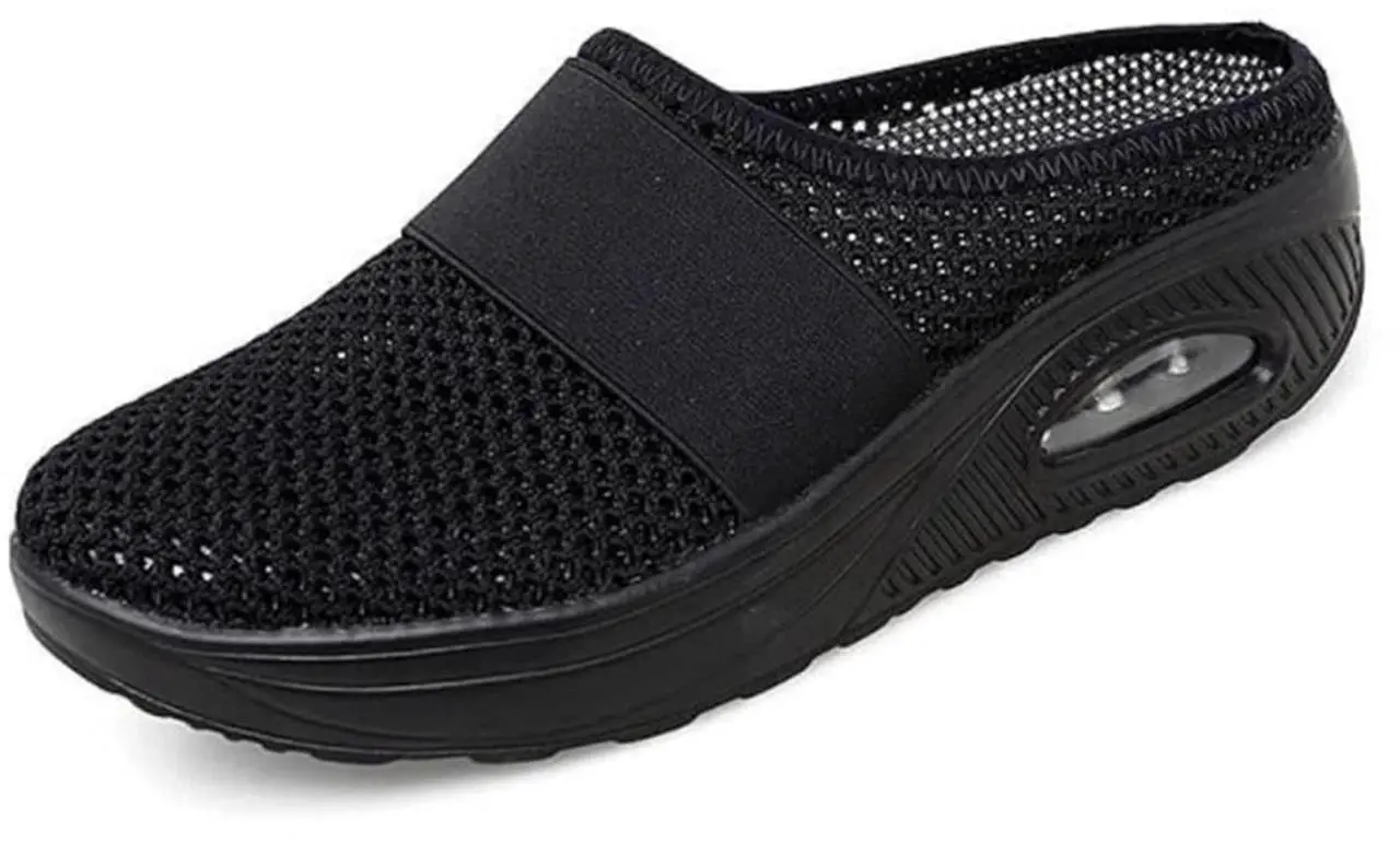 Main image of Wsedper Women's Air Cushion Slip-On Walking Shoes- Orthopedic Diabetic Walking Shoes, Casual Comfort Soft Outdoor Walking Sneakers (Black,43)