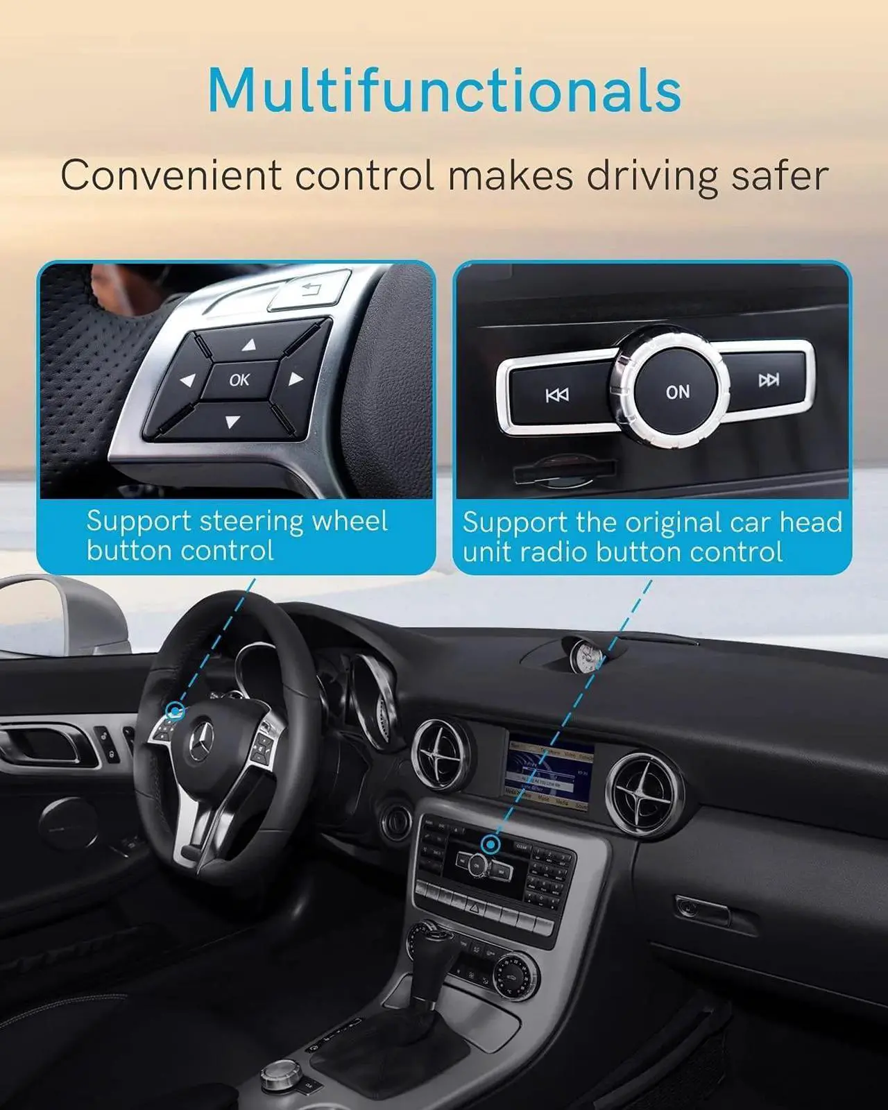 Alt view image 3 of 7 - Bluetooth 5.0 aptX-HD Adapter with AMI/MDI Cable 2005-2011 Mercedes MDI iPod Music Interface3000A