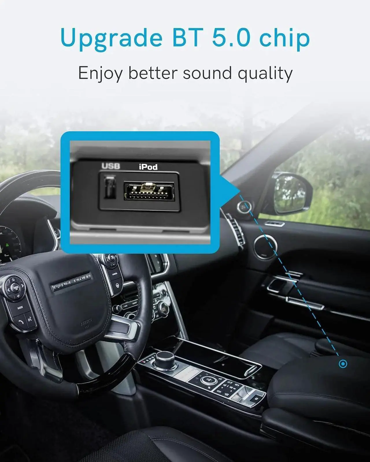 Alt view image 6 of 7 - Bluetooth 5.0 aptX-HD Adapter with iPod Cable for Range Rover, Land Rover, Jaguar Wireless Audio Interface Car Kit for Jaguar iPod iPhone Music Interface