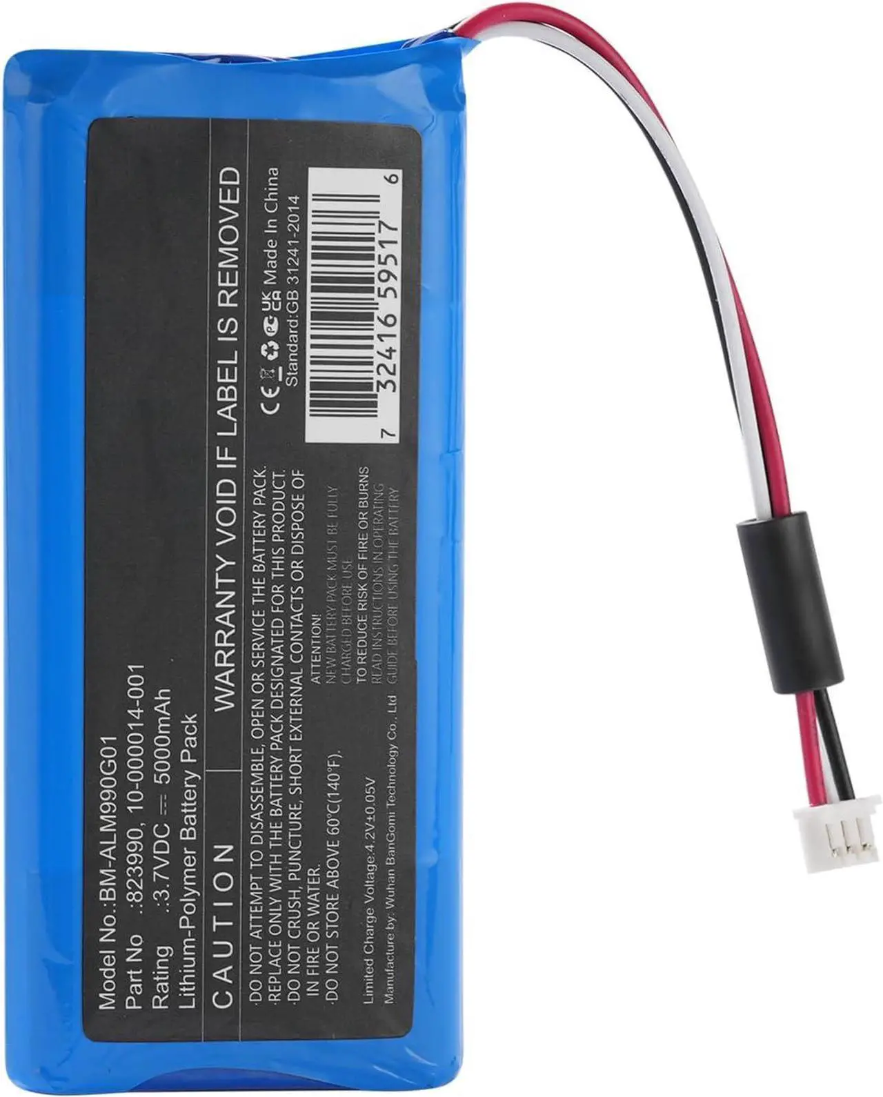 Alt view image 4 of 7 - 823990 Battery Replacement for 2GIG GC3 Panel, GC3e Panel, SP1-GC3, 2GIG 10-000014-001 Battery