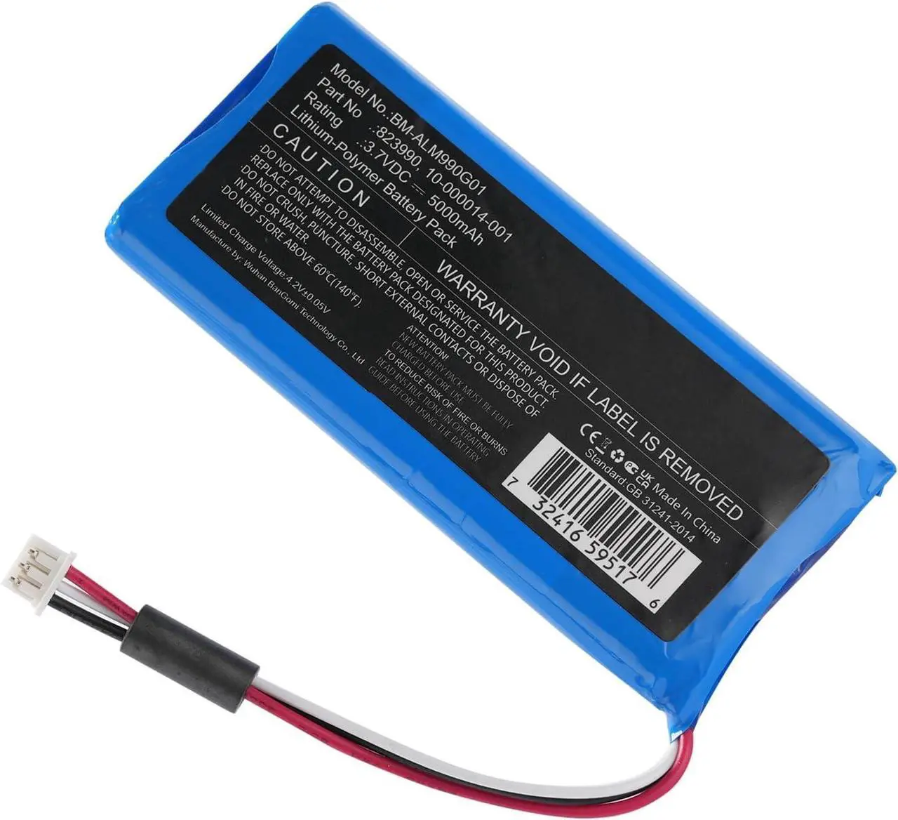 Alt view image 5 of 7 - 823990 Battery Replacement for 2GIG GC3 Panel, GC3e Panel, SP1-GC3, 2GIG 10-000014-001 Battery