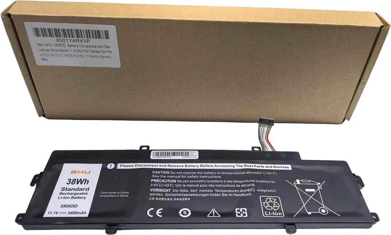 Alt view image 2 of 7 - GHU New 38 Wh 5R9DD Battery Compatible with Dell Latitude Chromebook 11 (3120) P22T Series Fits P/N KTCCN 0KTCCN XKPD0 P22T001